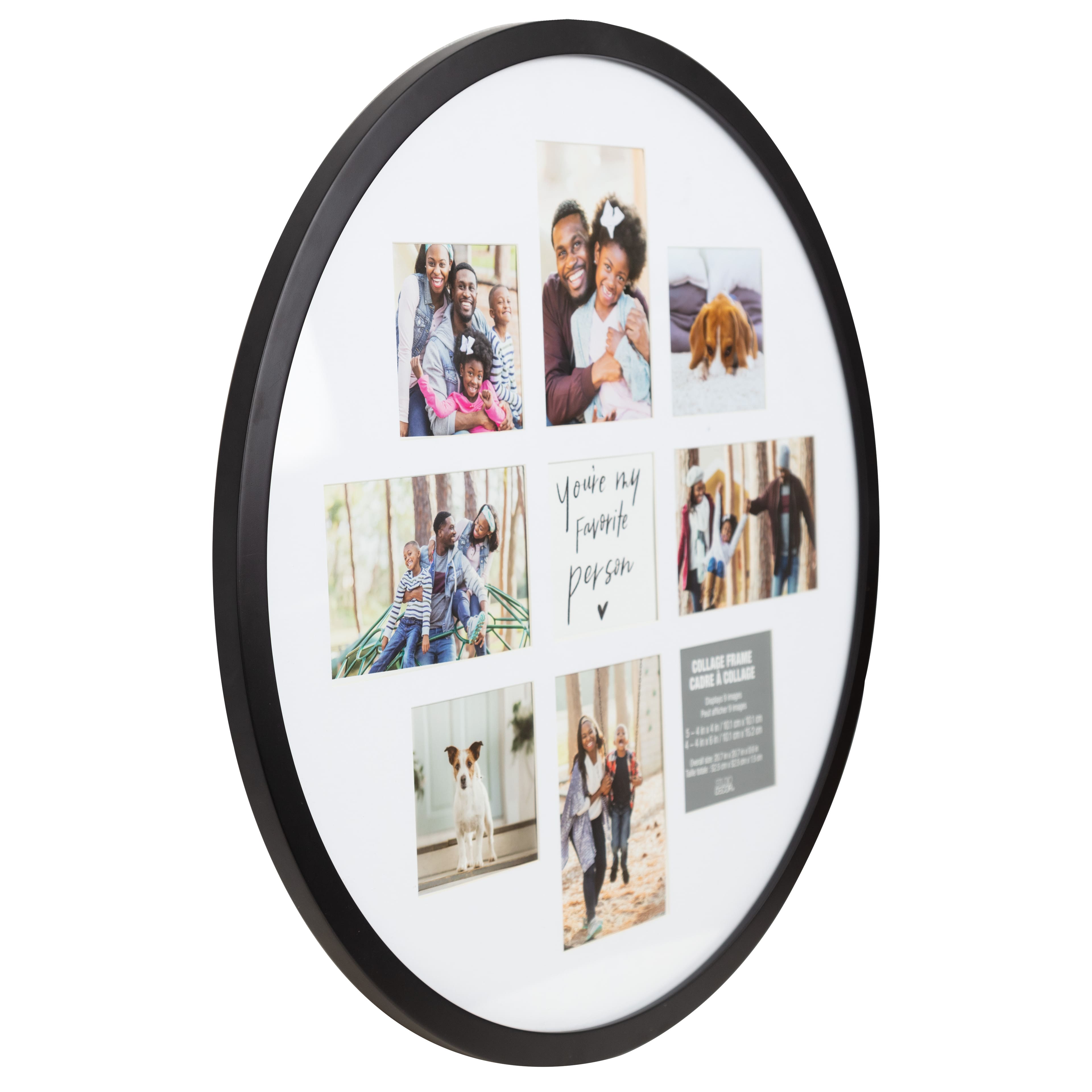 9 Opening Black Round 20.7&#x22; x 20.7&#x22; Collage Frame with Mat by Studio D&#xE9;cor&#xAE;