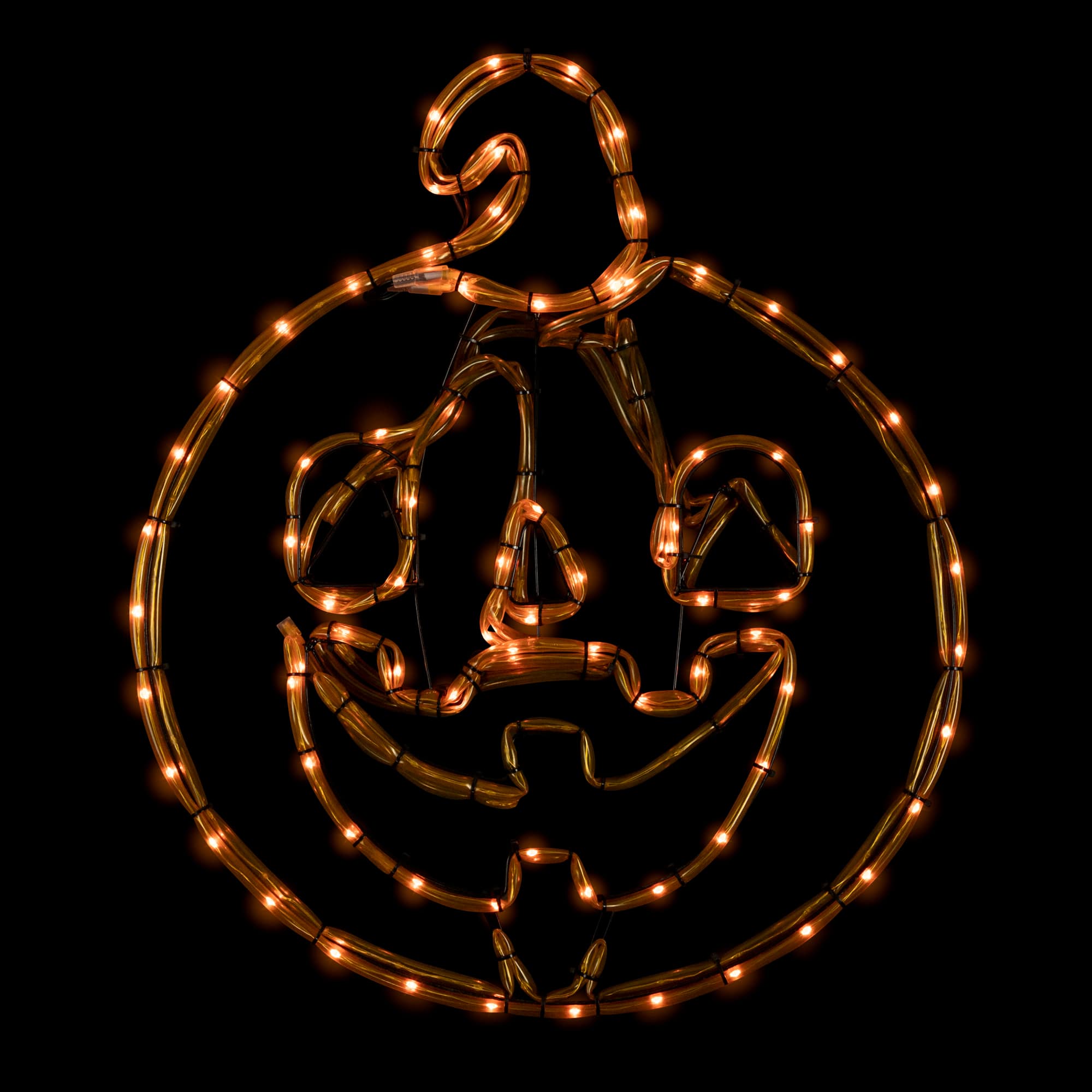 18&#x22; Orange Jack-O-Lantern 4 Function LED Halloween Window Silhouette
