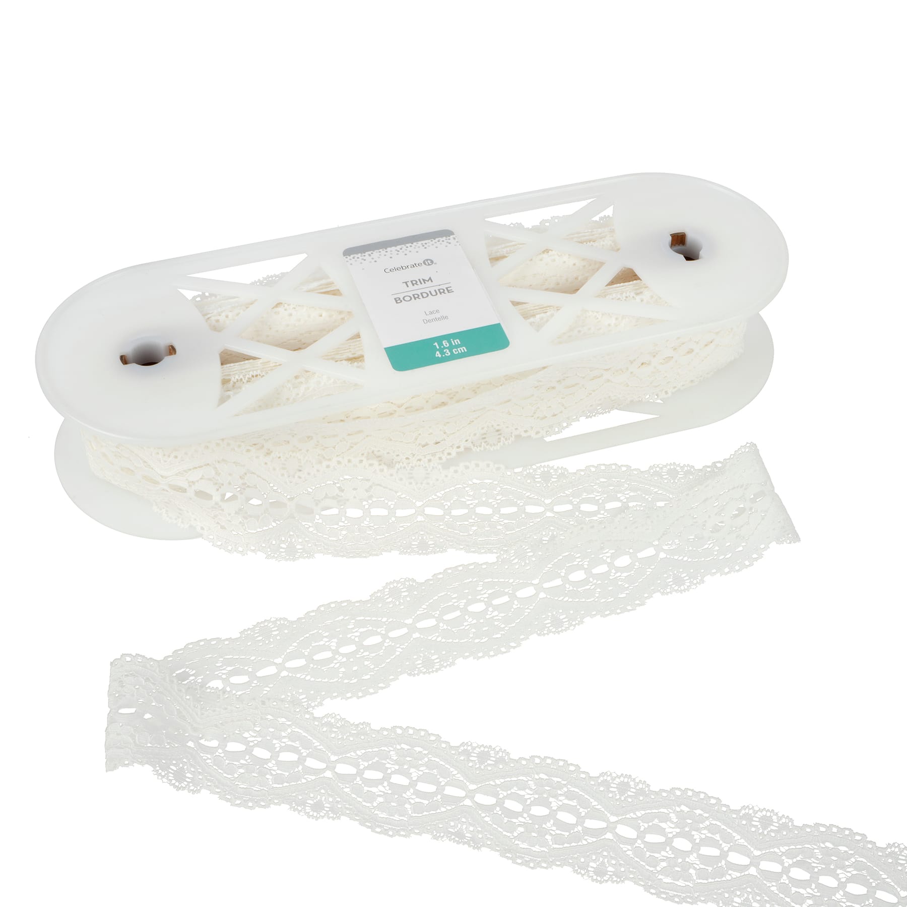 1.6&#x22; White Lace Trim by Celebrate It&#xAE;