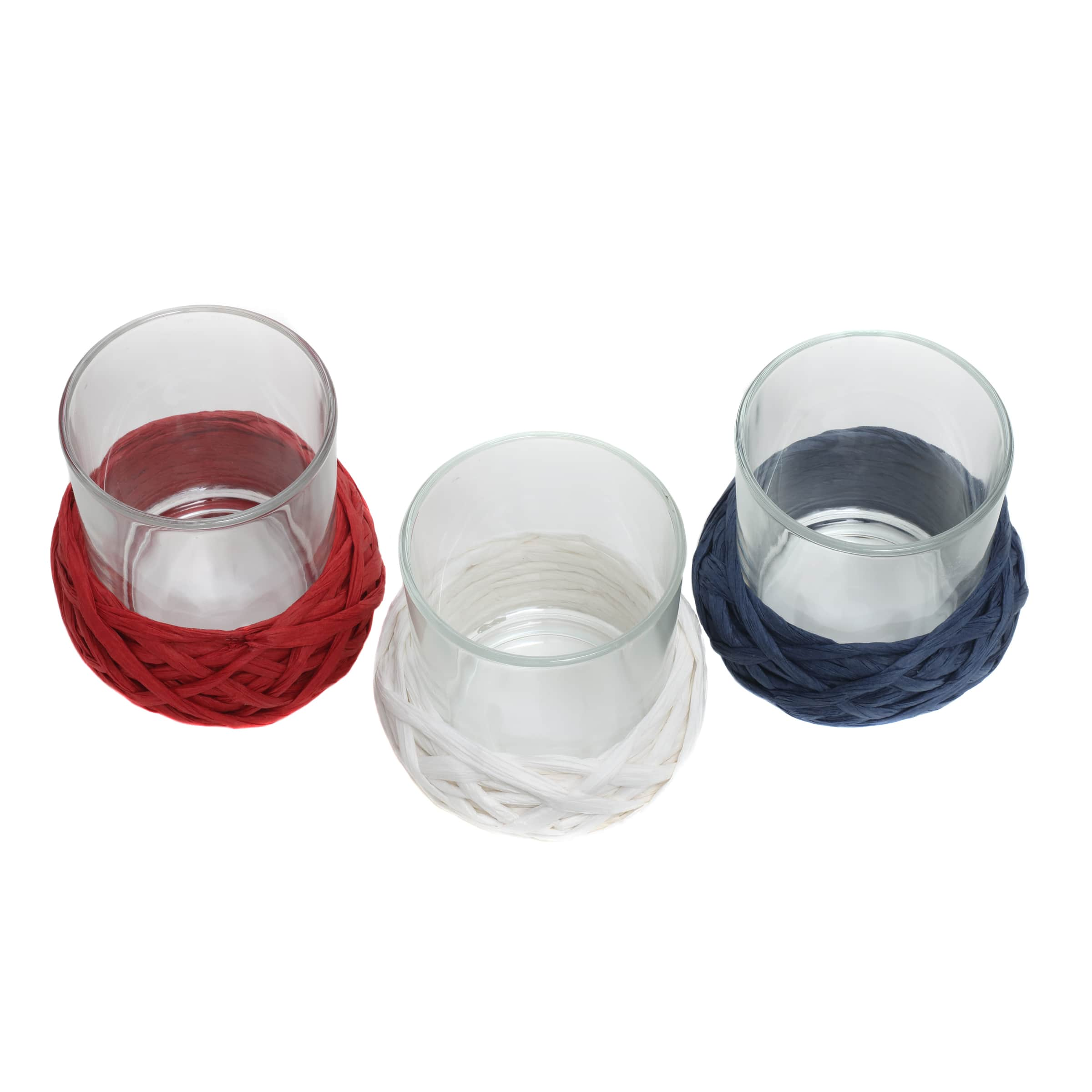 3.5&#x22; Red, White &#x26; Blue Candle Holder Set