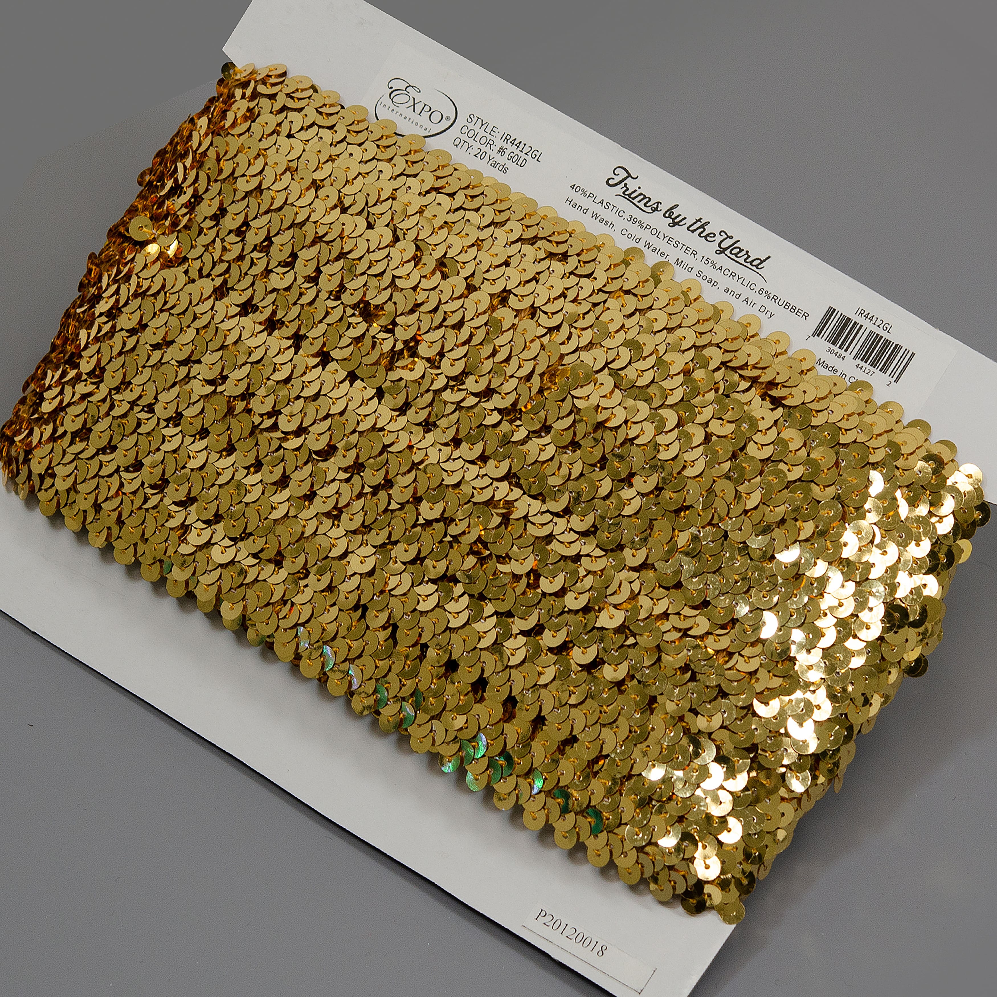 Expo Stretch Sequin Trim 1X20yd-Gold