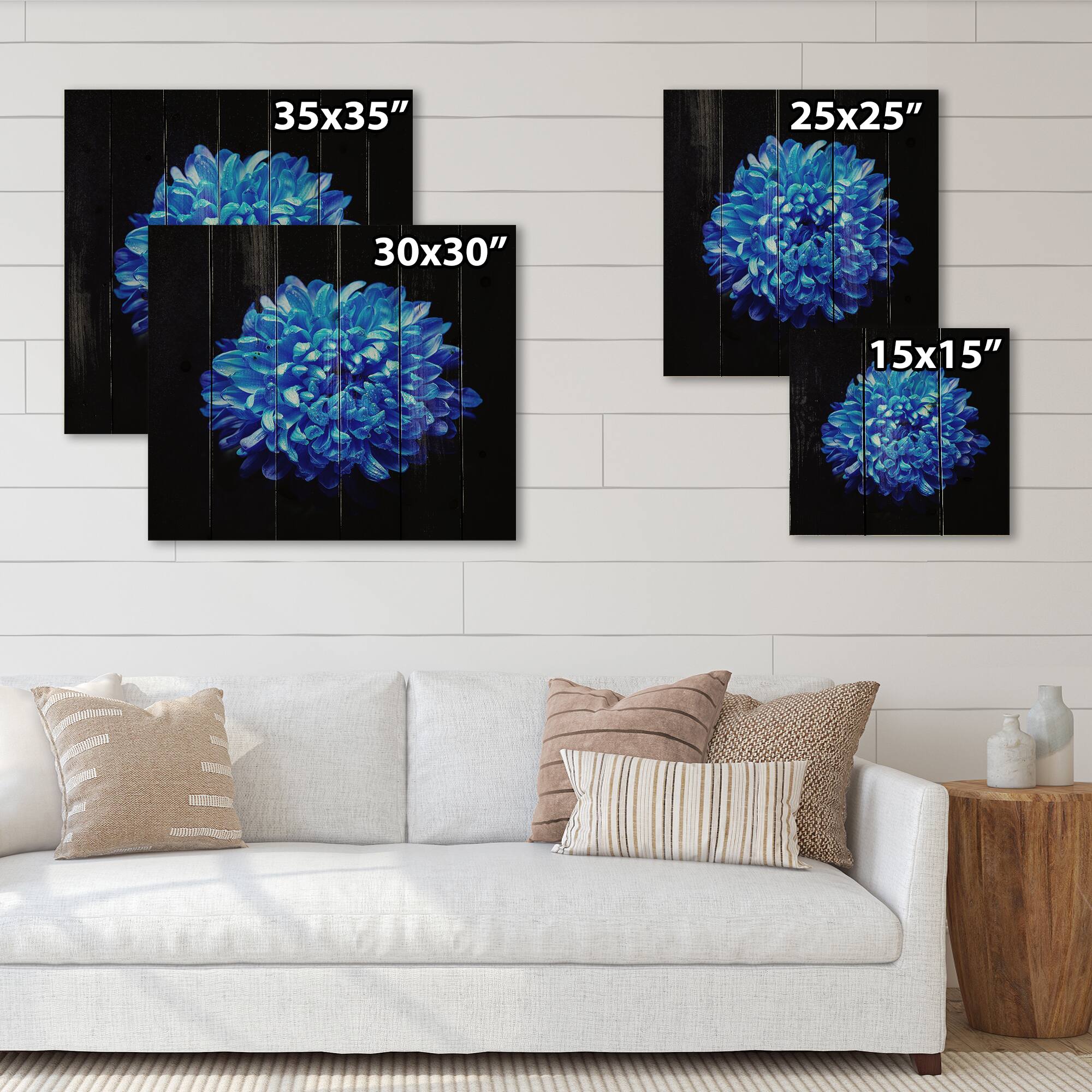 Designart - Blue Aster With Dew Drops