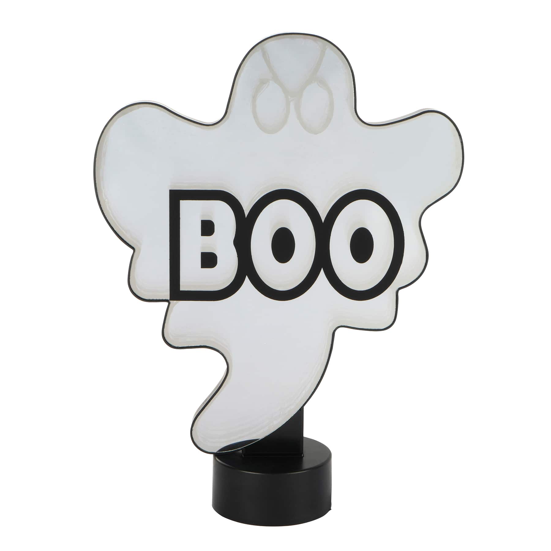 13&#x22; Ghost with Boo Sign LED Infinity Light by Ashland&#xAE;
