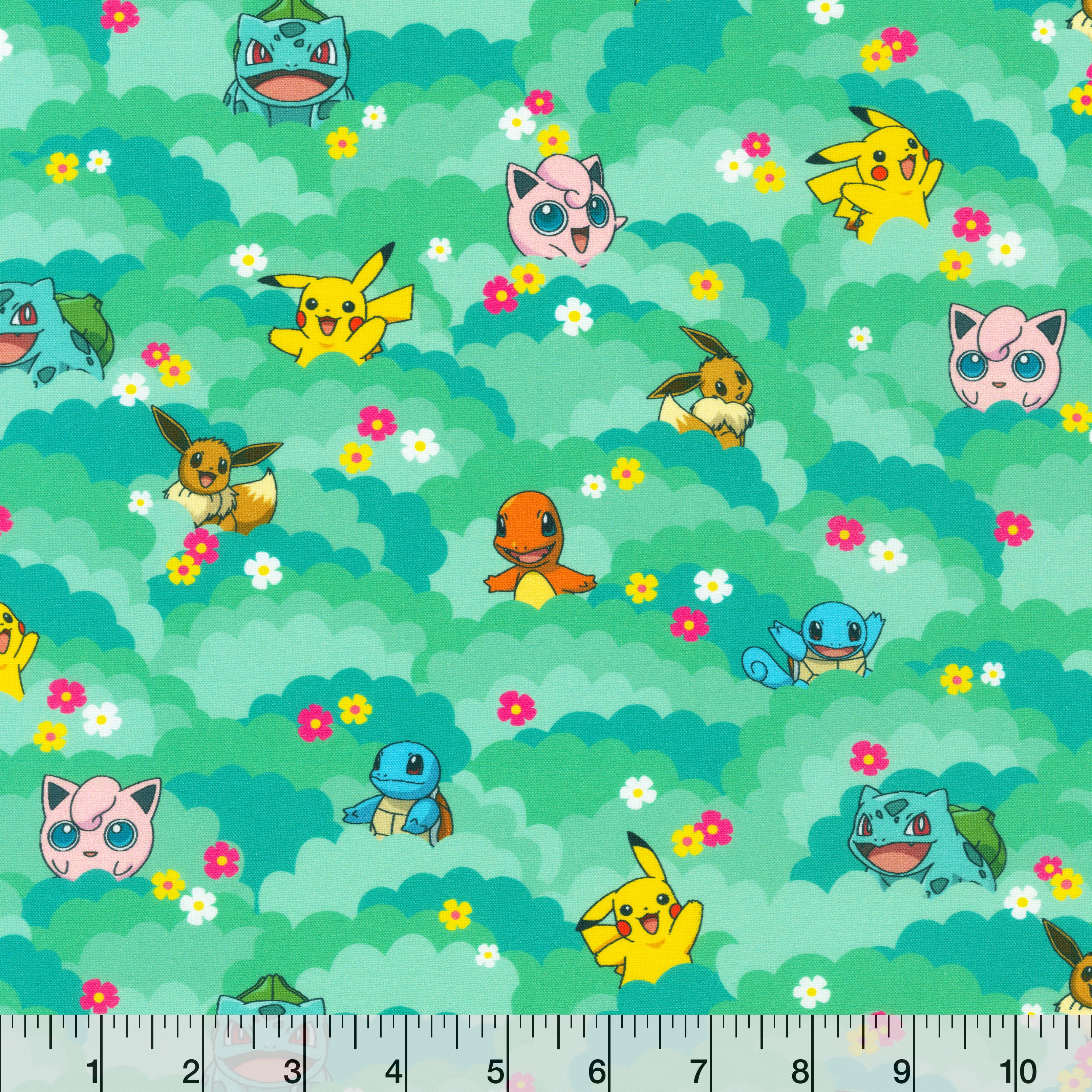 Pokémon™ Floral Trees Cotton Fabric