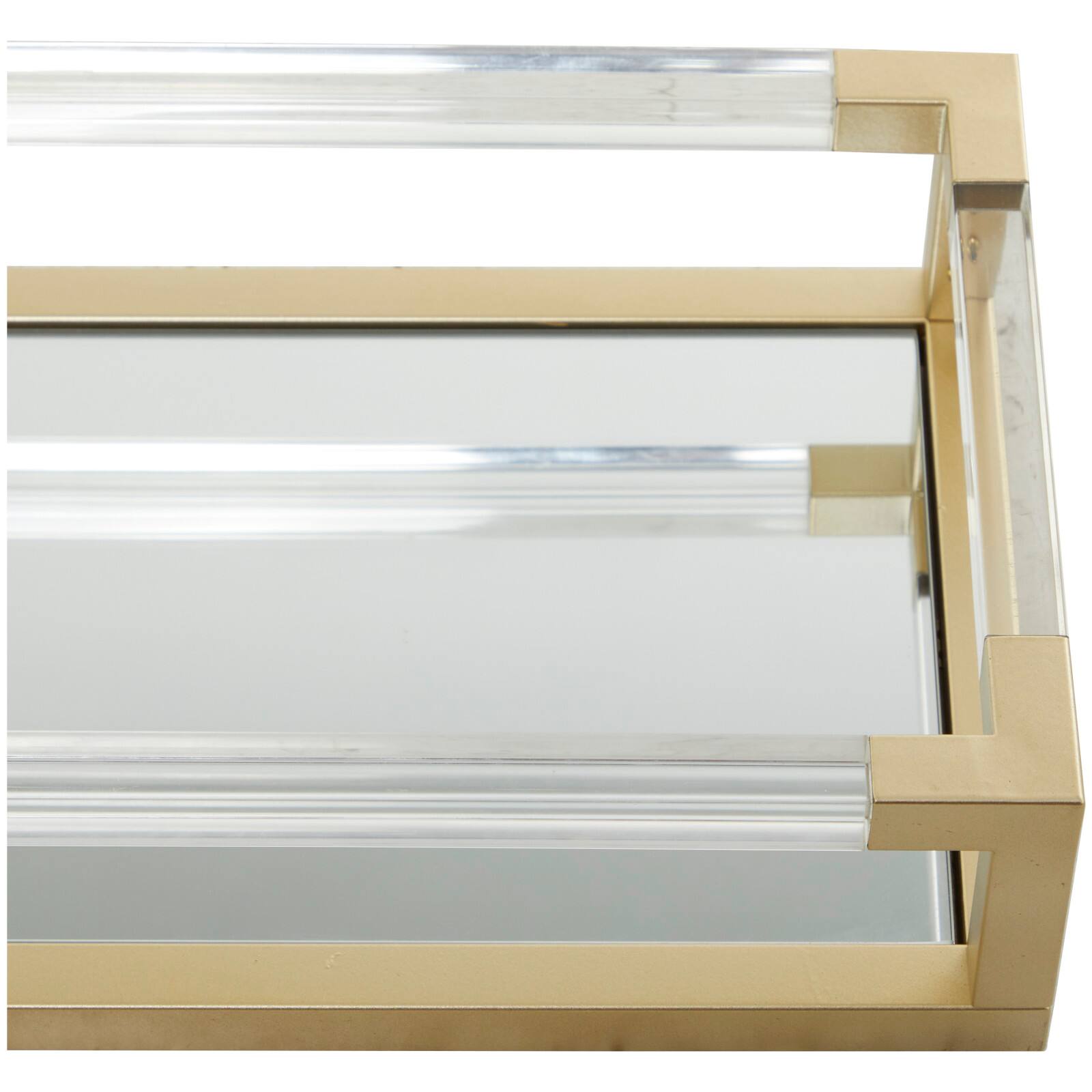 CosmoLiving by Cosmopolitan Gold Metal Mirrored Tray Set