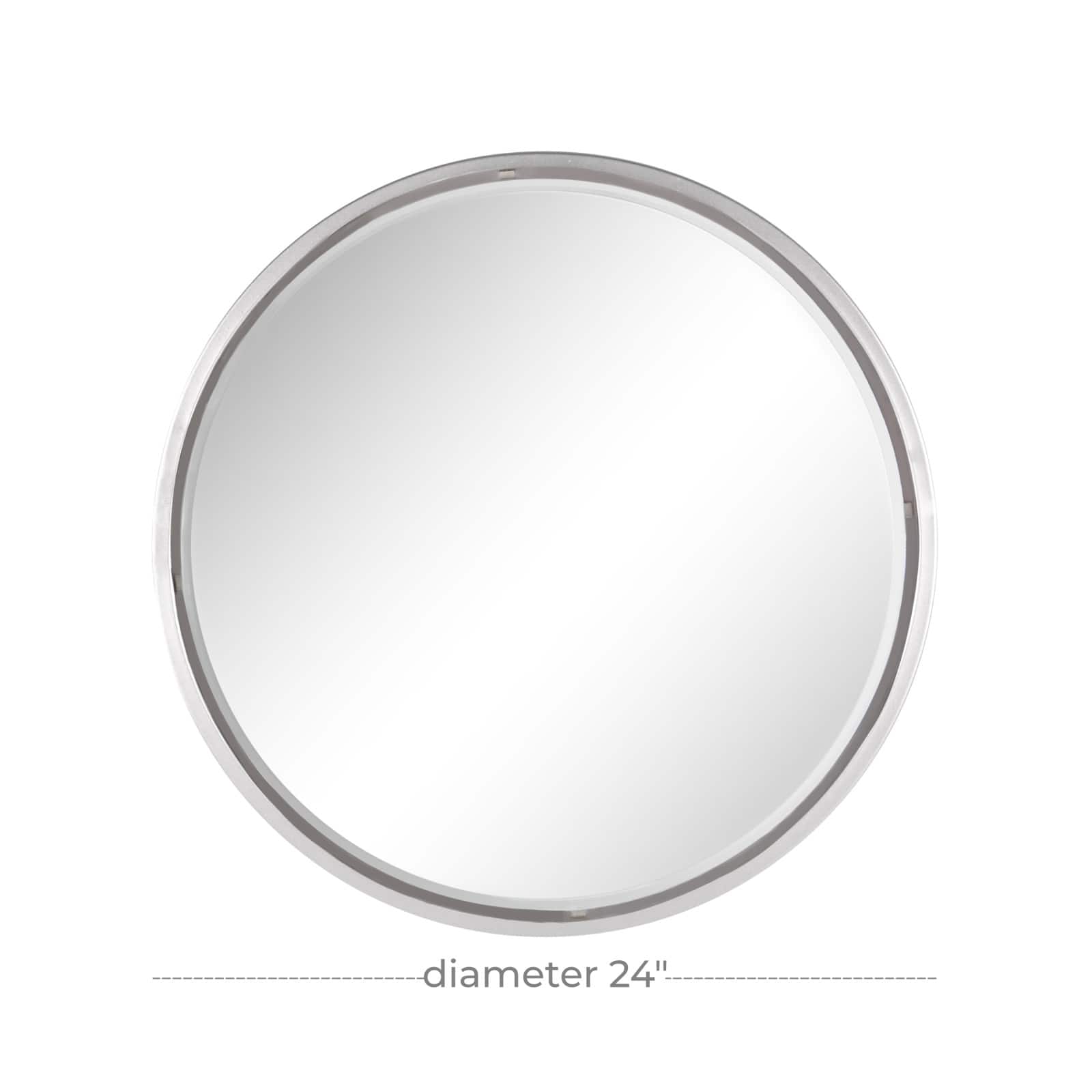 24&#x22; Silver Contemporary Metal Wall Mirror
