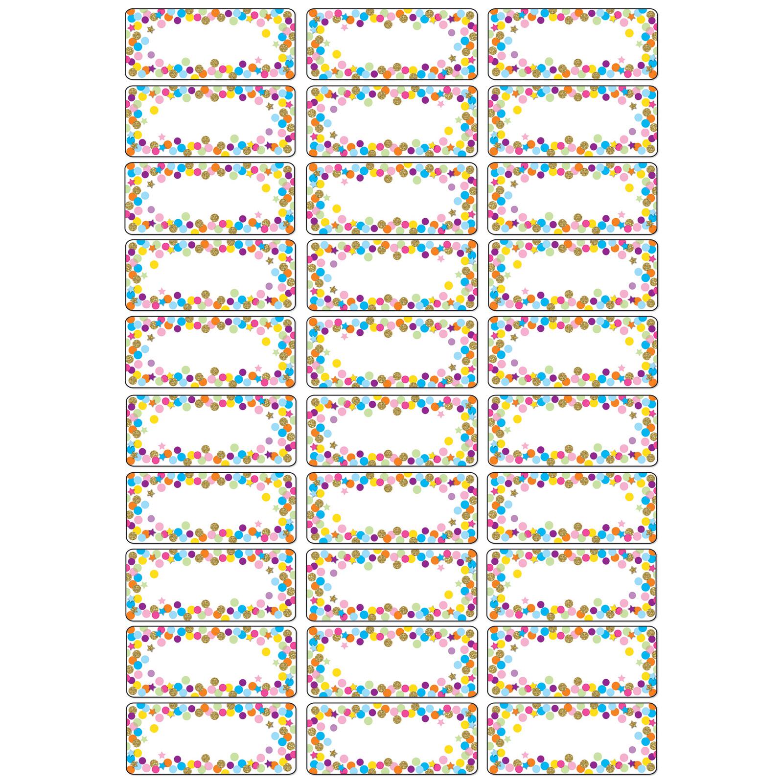 Ashley Productions Confetti Magnetic Die-Cut Small Foam Nameplates & Labels, 3 Packs of 30