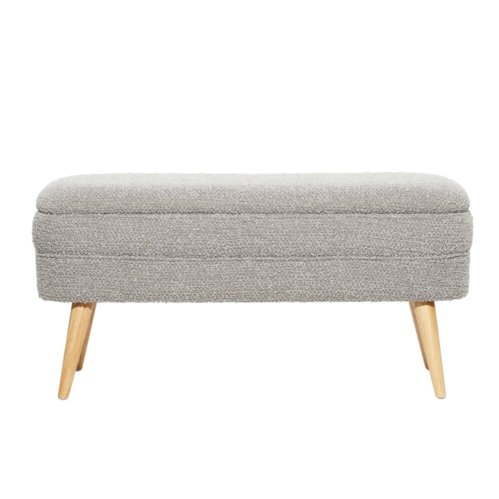 40&#x22; Contemporary Polyester &#x26; Wood Storage Bench