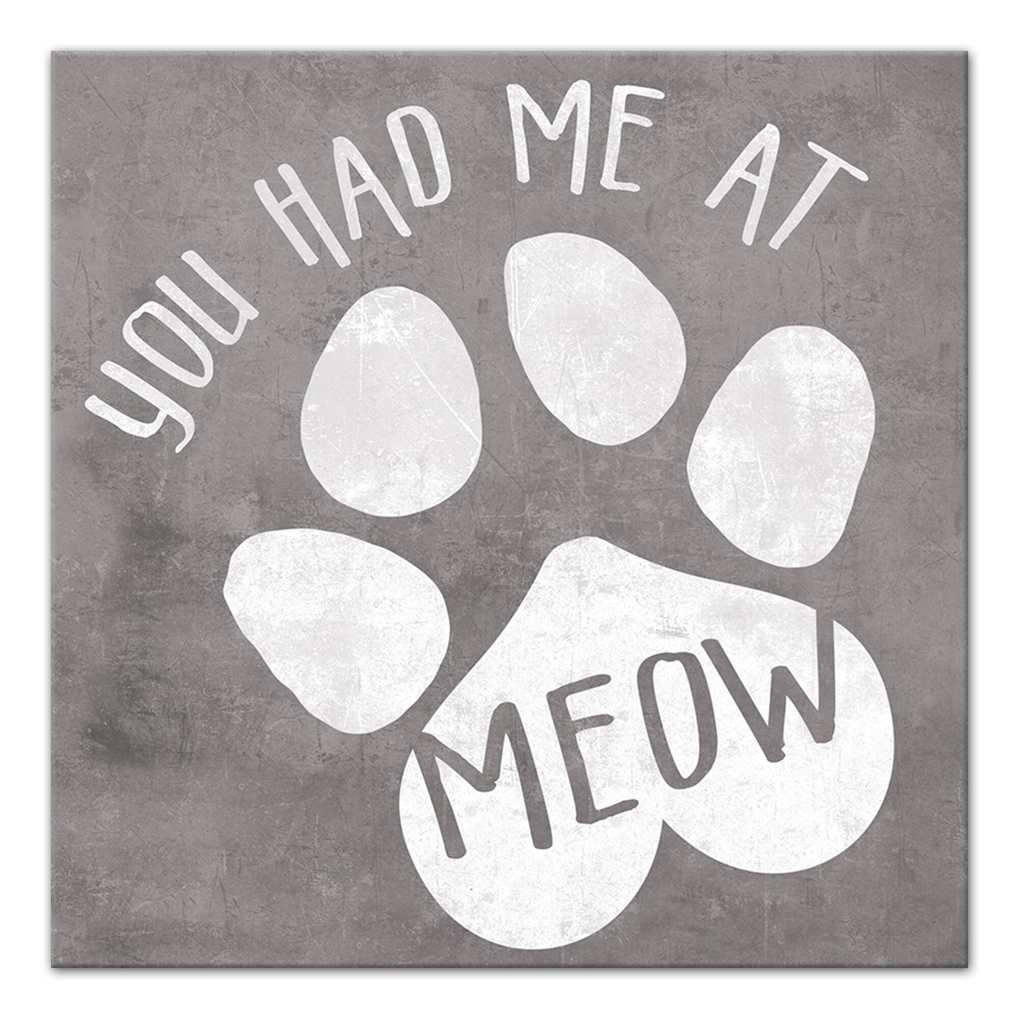 You Had Me at Meow Canvas Wall Art