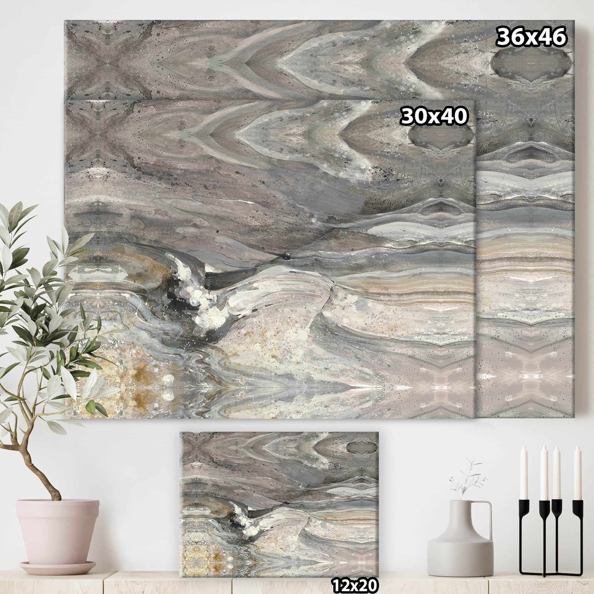 Designart - Natural earth tone - Modern &#x26; Contemporary Premium Canvas Wall Art