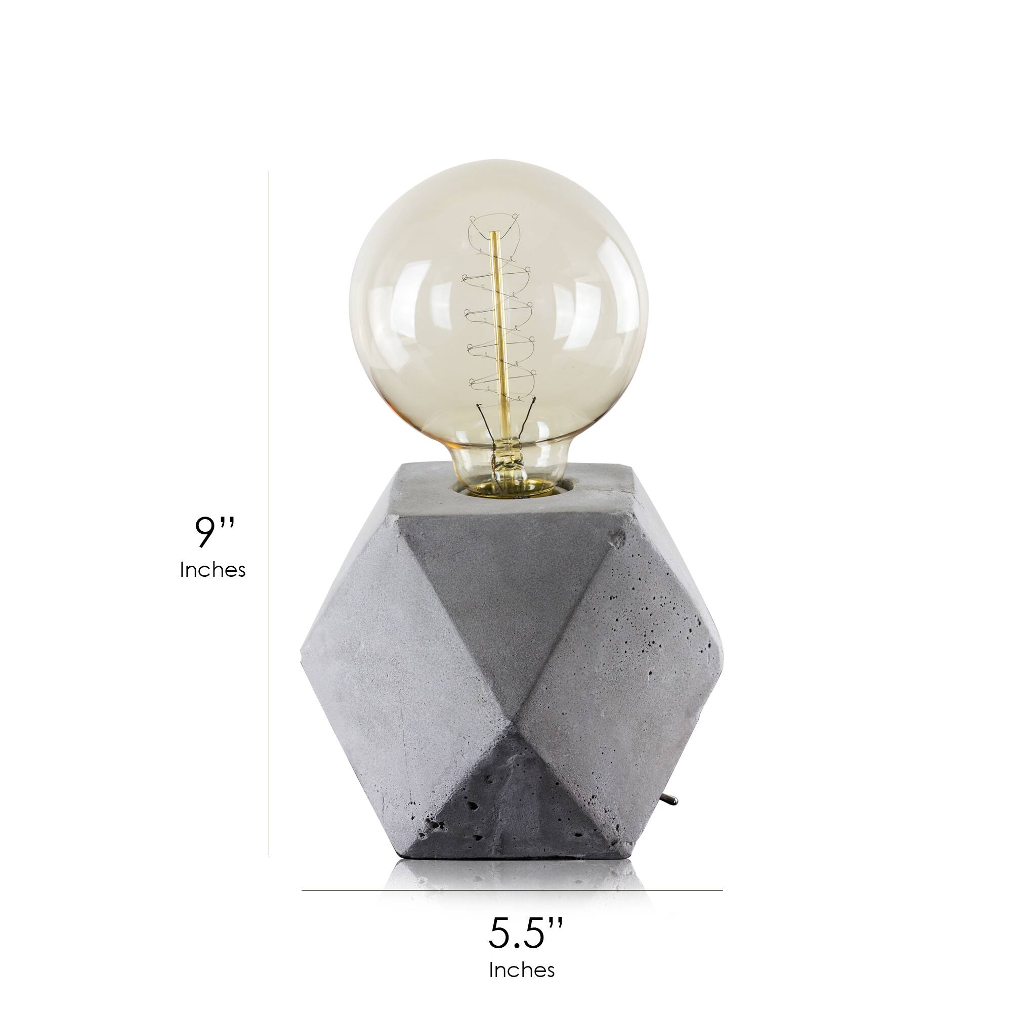 Geometric Hexagon Concrete Cement Accent Table Lamp