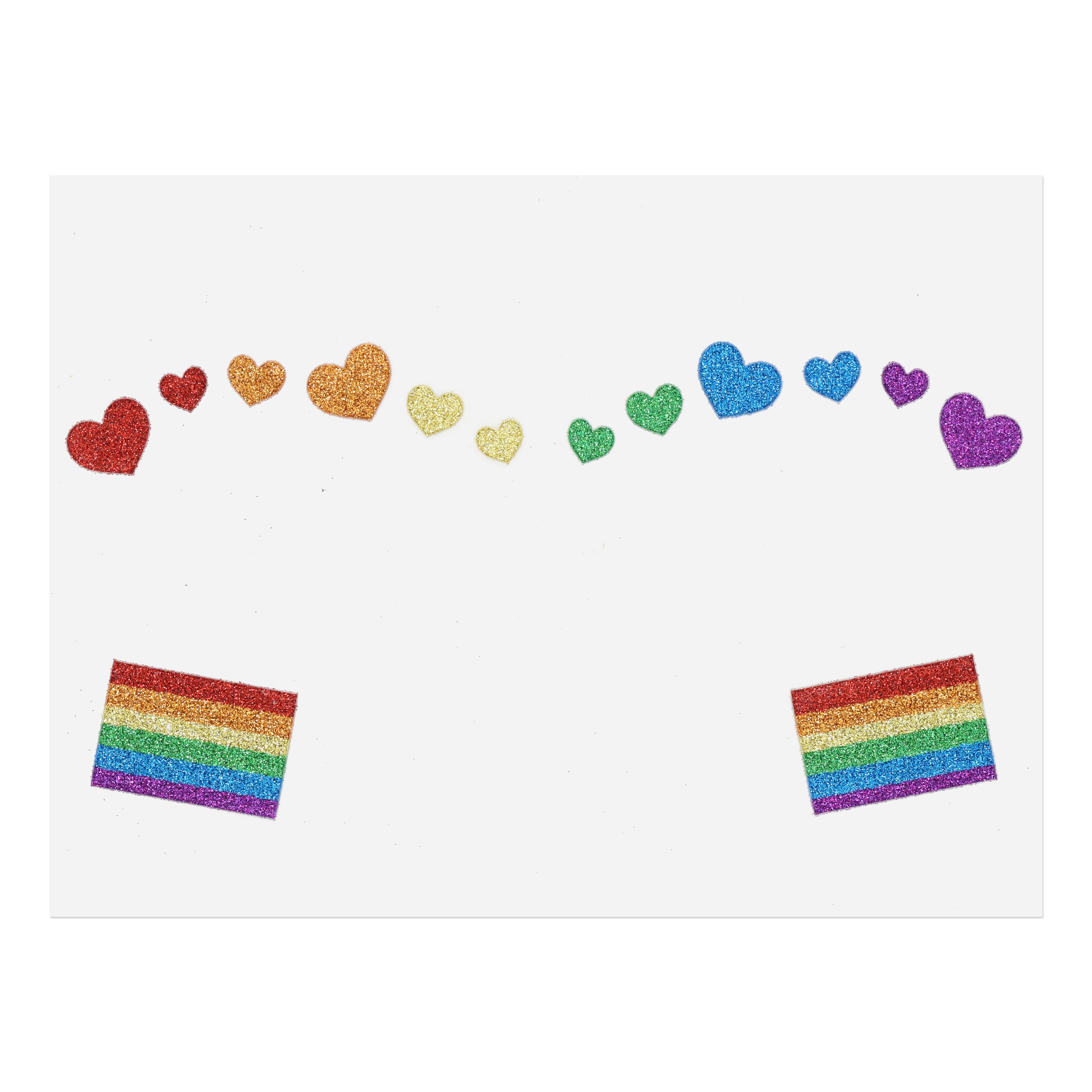 Pride Hearts &#x26; Flags Face Decal by Celebrate It&#x2122;