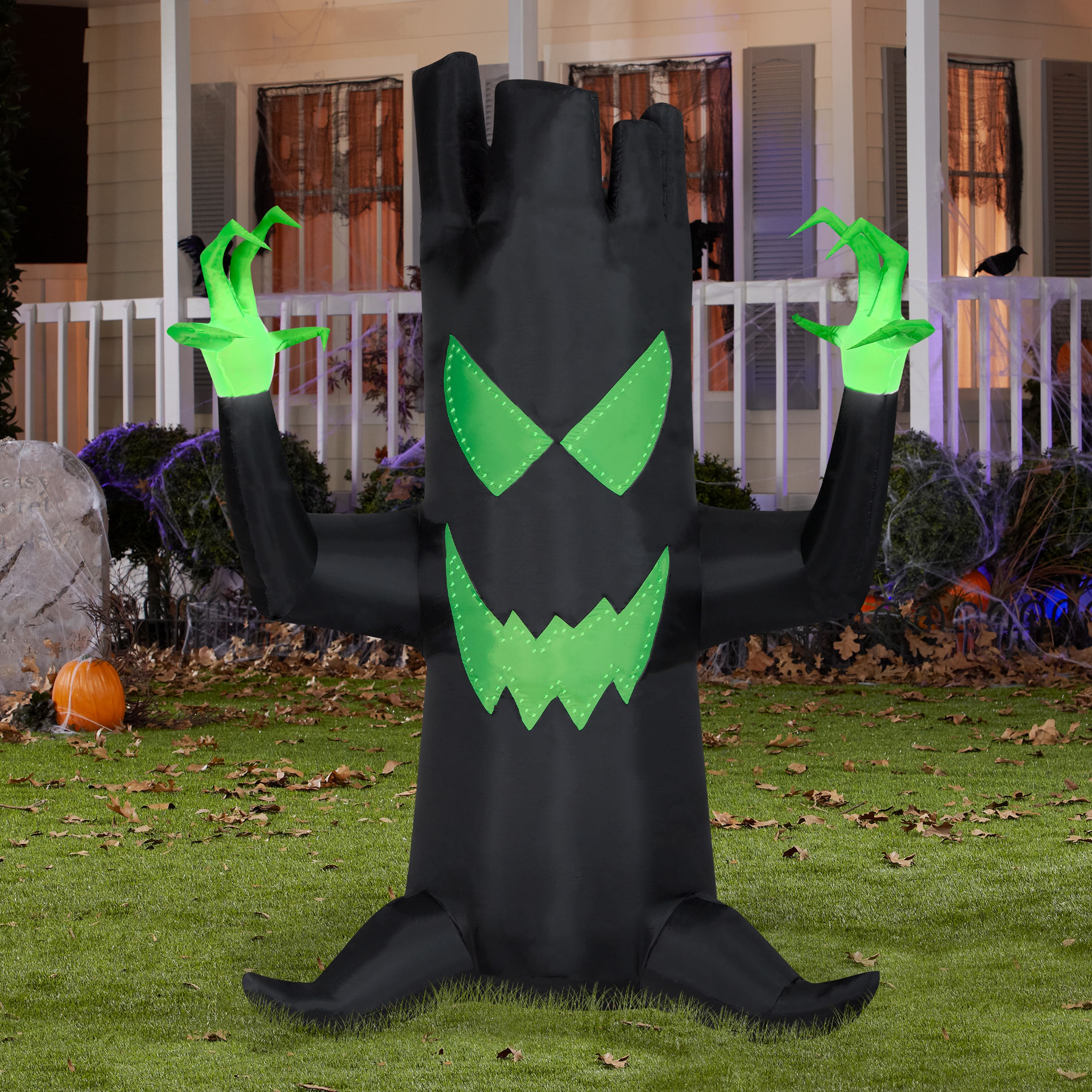 7ft. Lightshow Airblown® Inflatable Halloween Micro Lights Spooky Tree ...