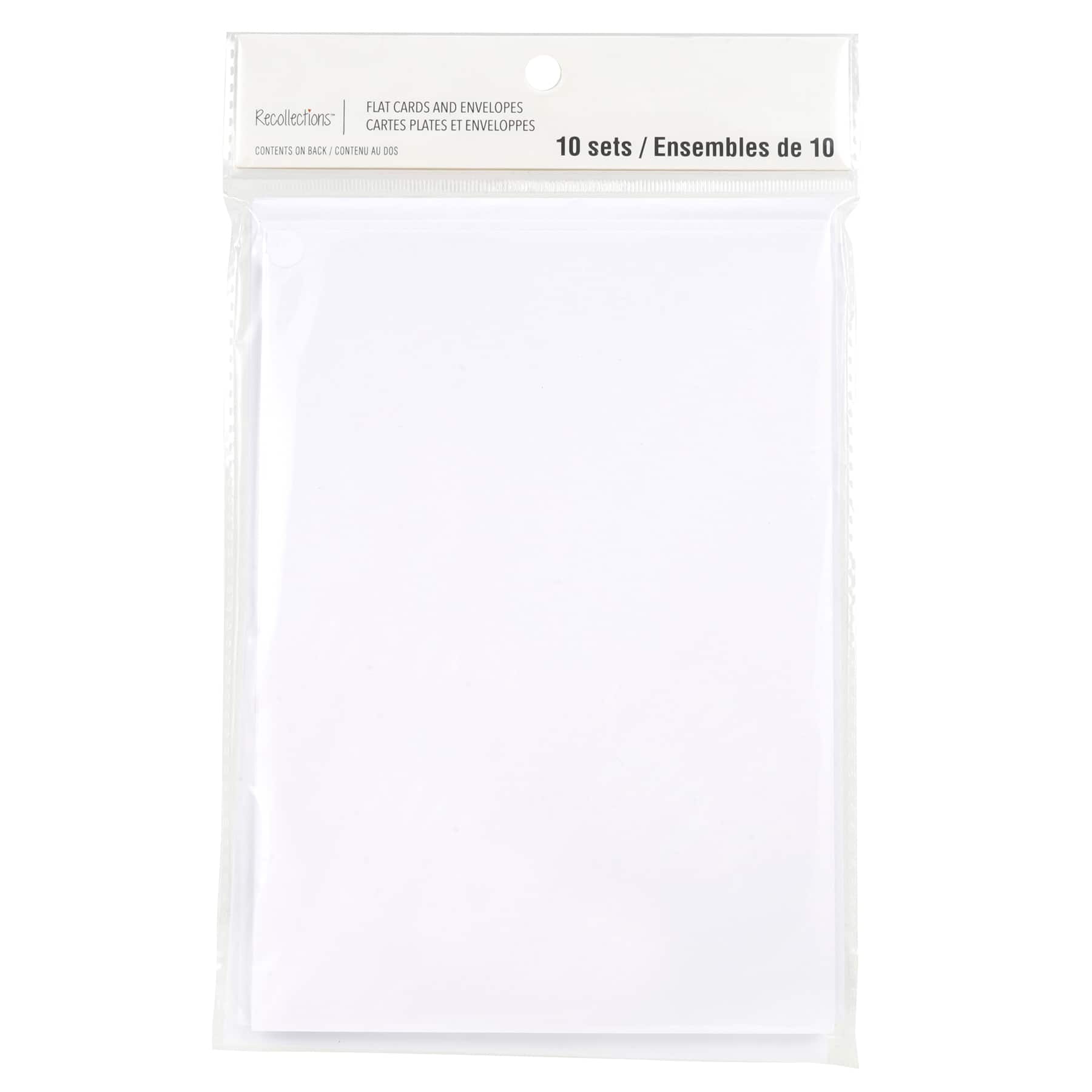 10 ensembles de cartes plates et enveloppes blanches de Recollections, 12,7 cm x 17,7 cm