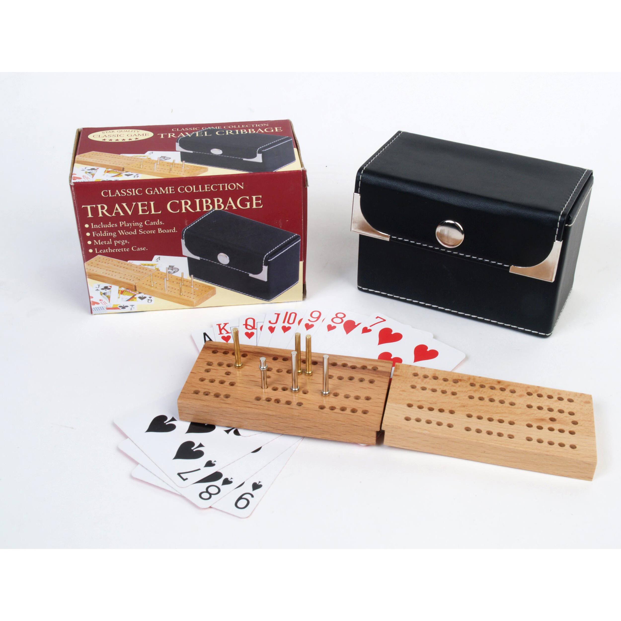 Classic Game Collection Travel Cribbage Game with Playing Cards