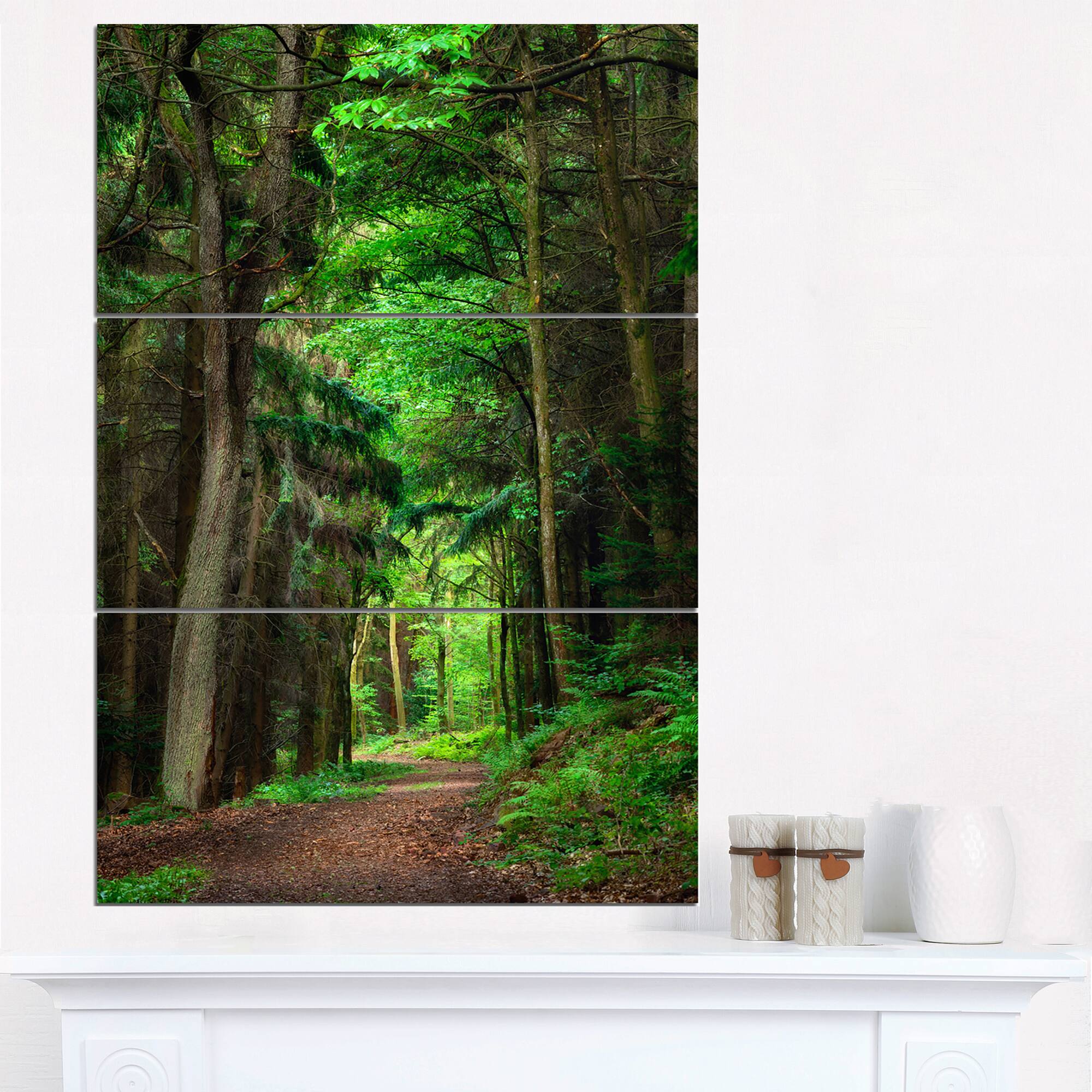 Designart - Dreamy Greenery in Dense Forest - Forest Canvas Art Print