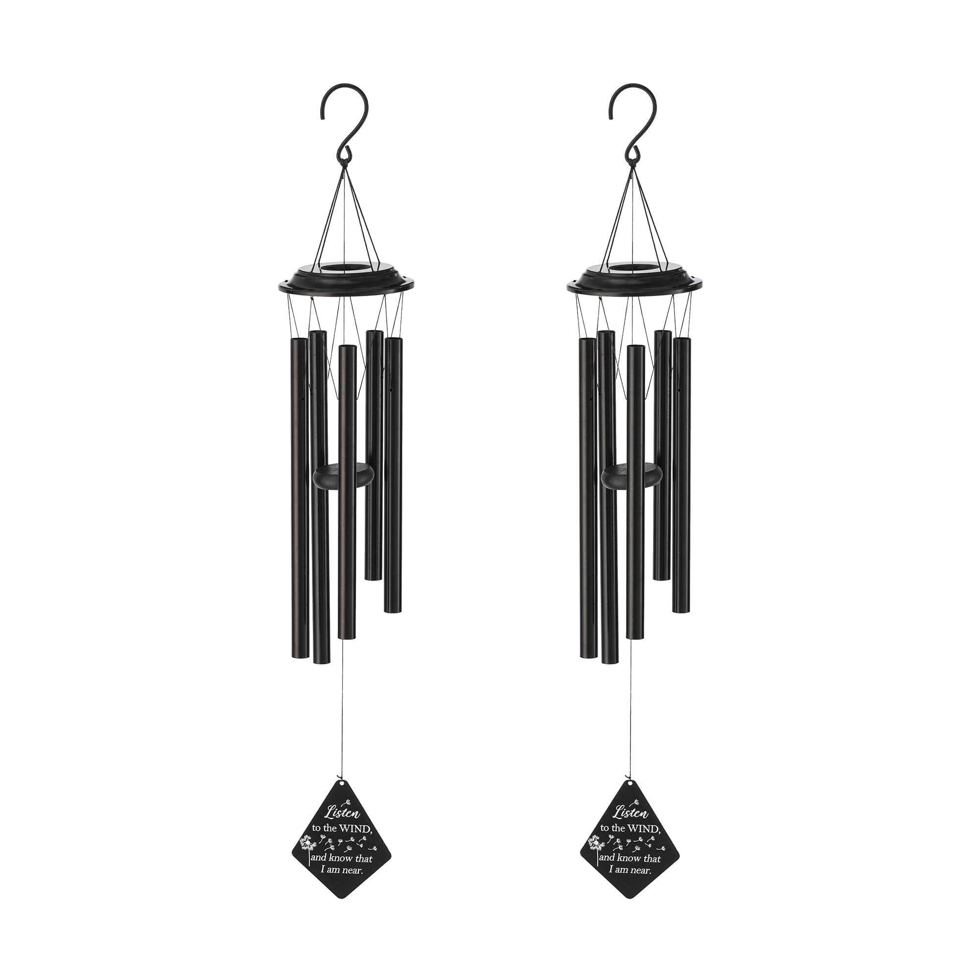 Glitzhome&#xAE; 38&#x22; Matte Black Metal Black Windchime