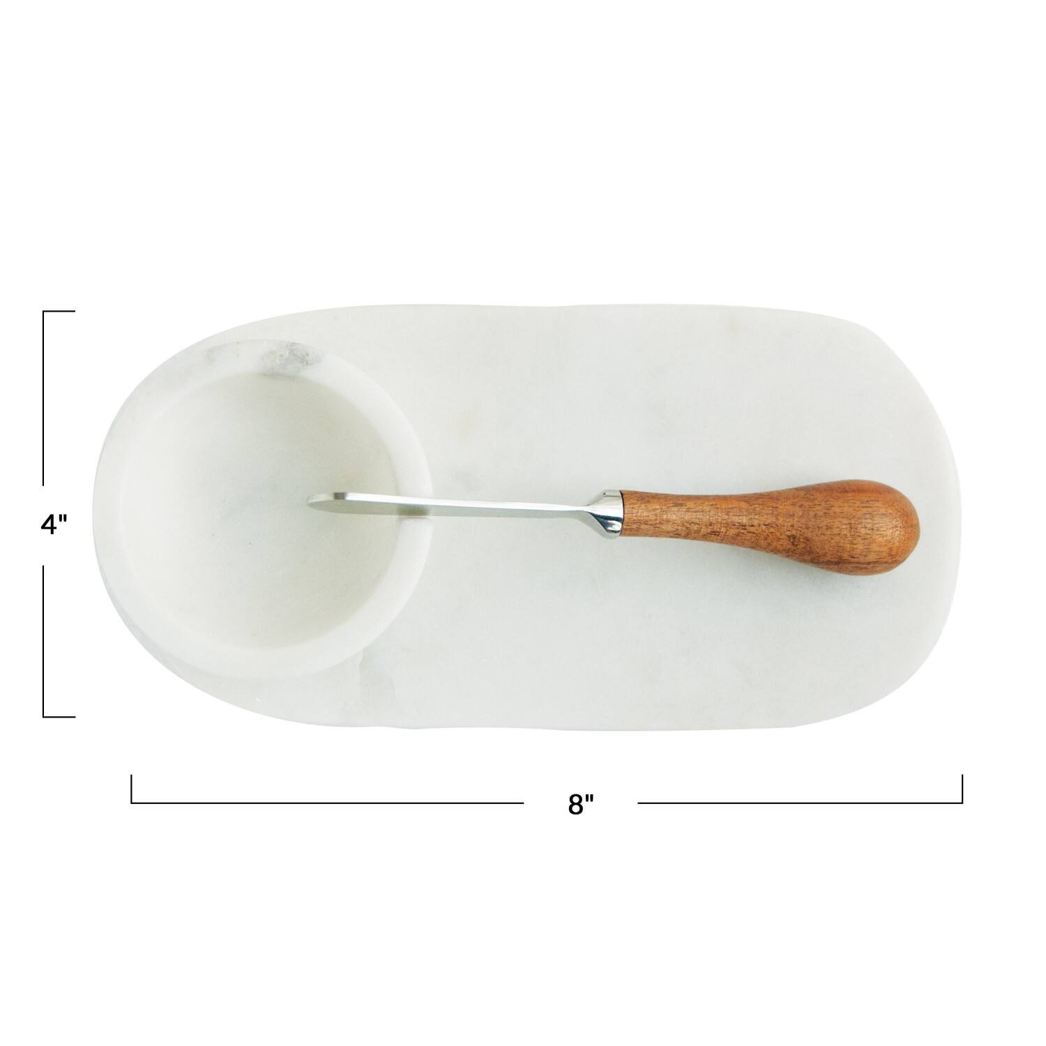 Hello Honey® White Marble Cheese Board Set with Bowl & Knife