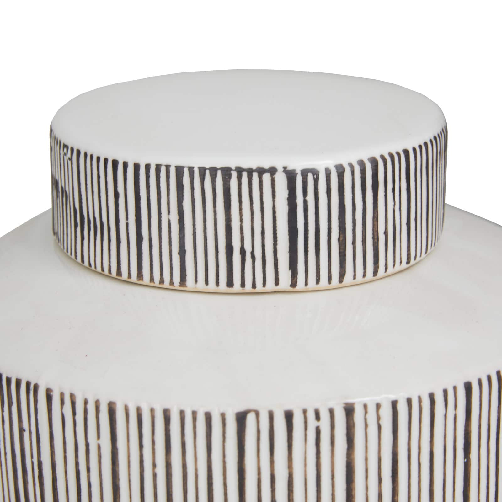 Black and White Ceramic Modern Jars, set of 2, 13", 11"