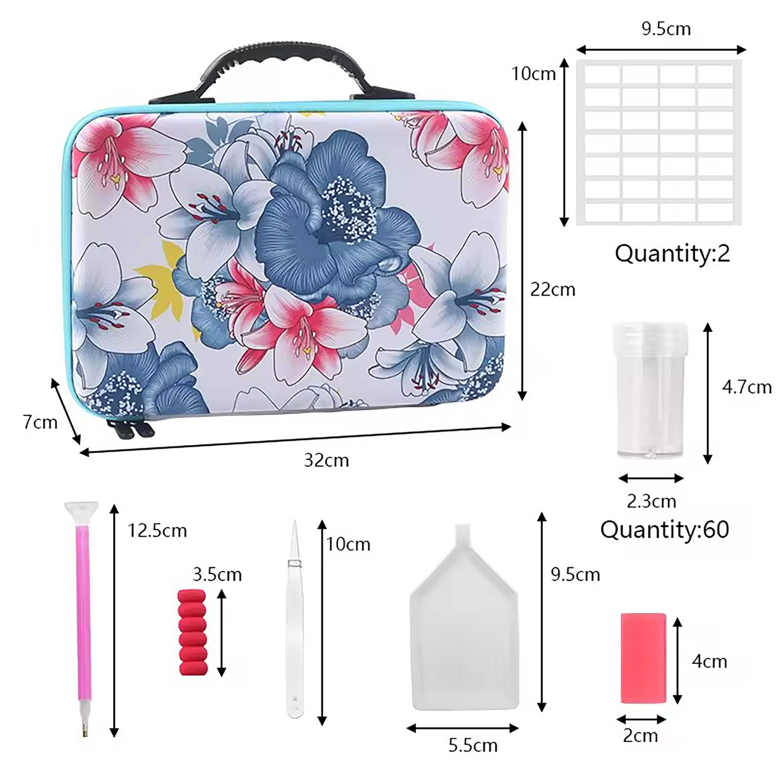 Sparkly Selections Floral Diamond Art Painting Storage Case