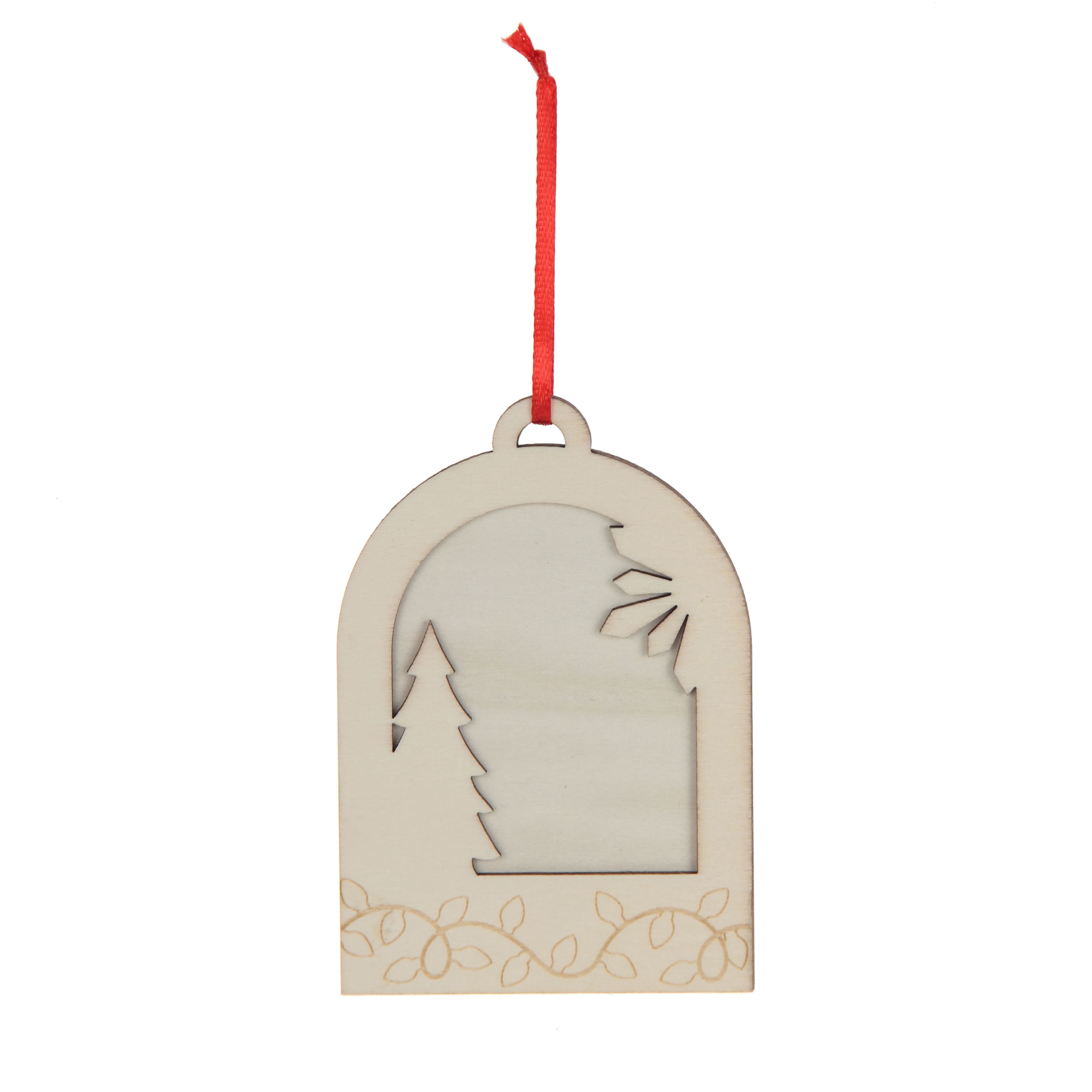 Ornement-cadre en forme d&#x2019;arbre et de lumi&#xE8;res en bois &#xE0; d&#xE9;corer soi-m&#xEA;me de 10,8&#xA0;cm de Make Market