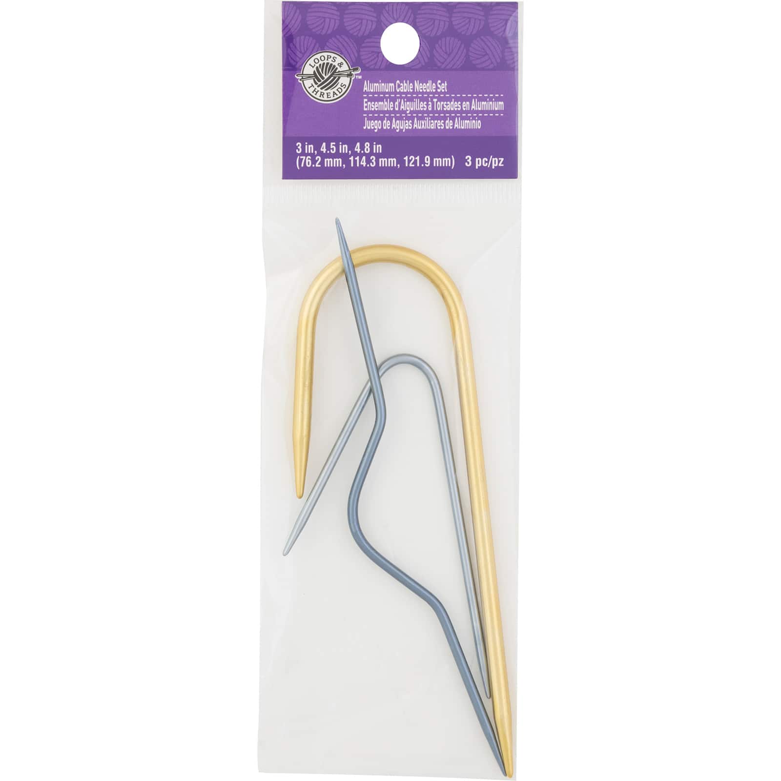 Loops &#x26; Threads&#xAE; Metal Cable Needle Set, 3ct.