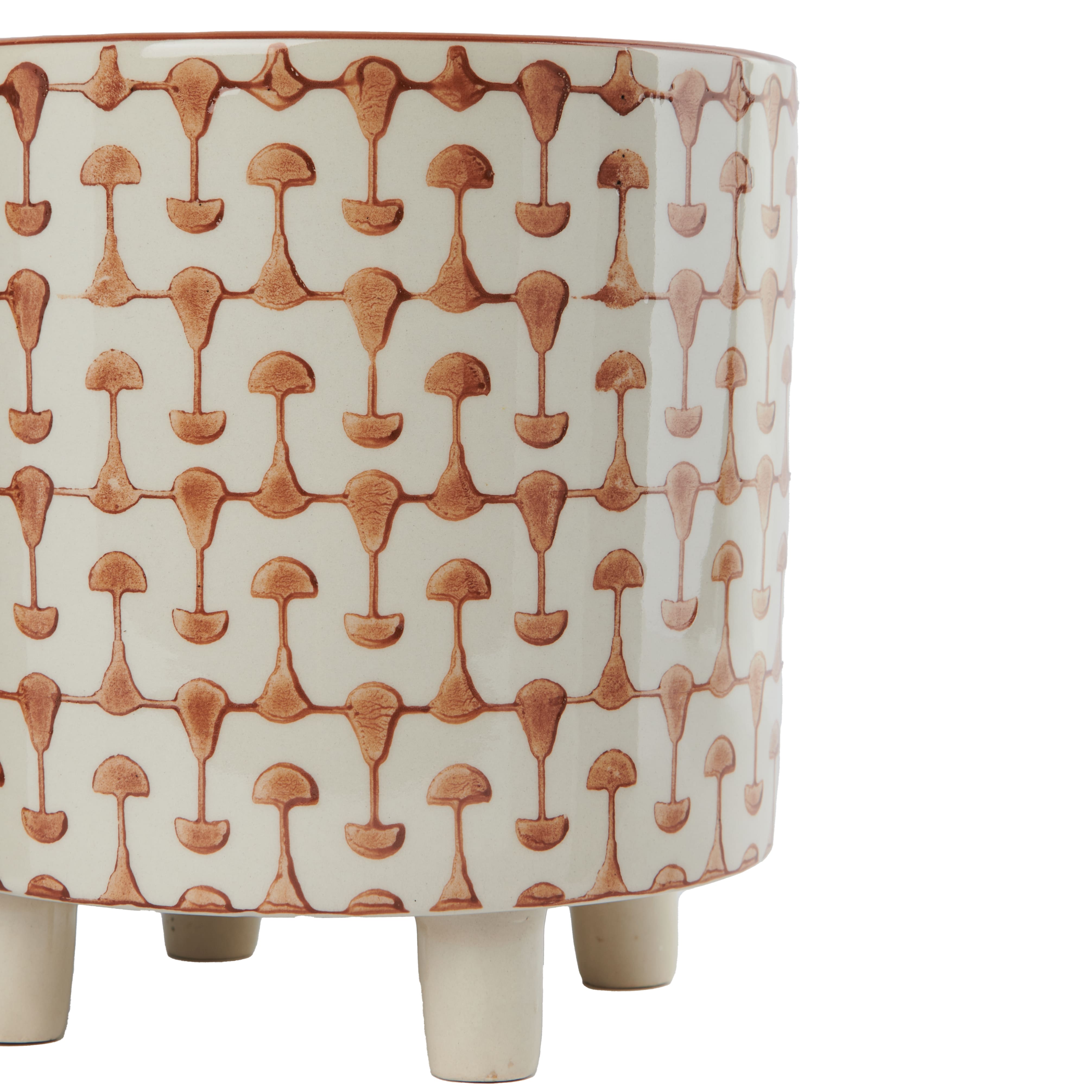 Hello Honey&#xAE; 8&#x22; Footed Stoneware Planter with Abstract Print