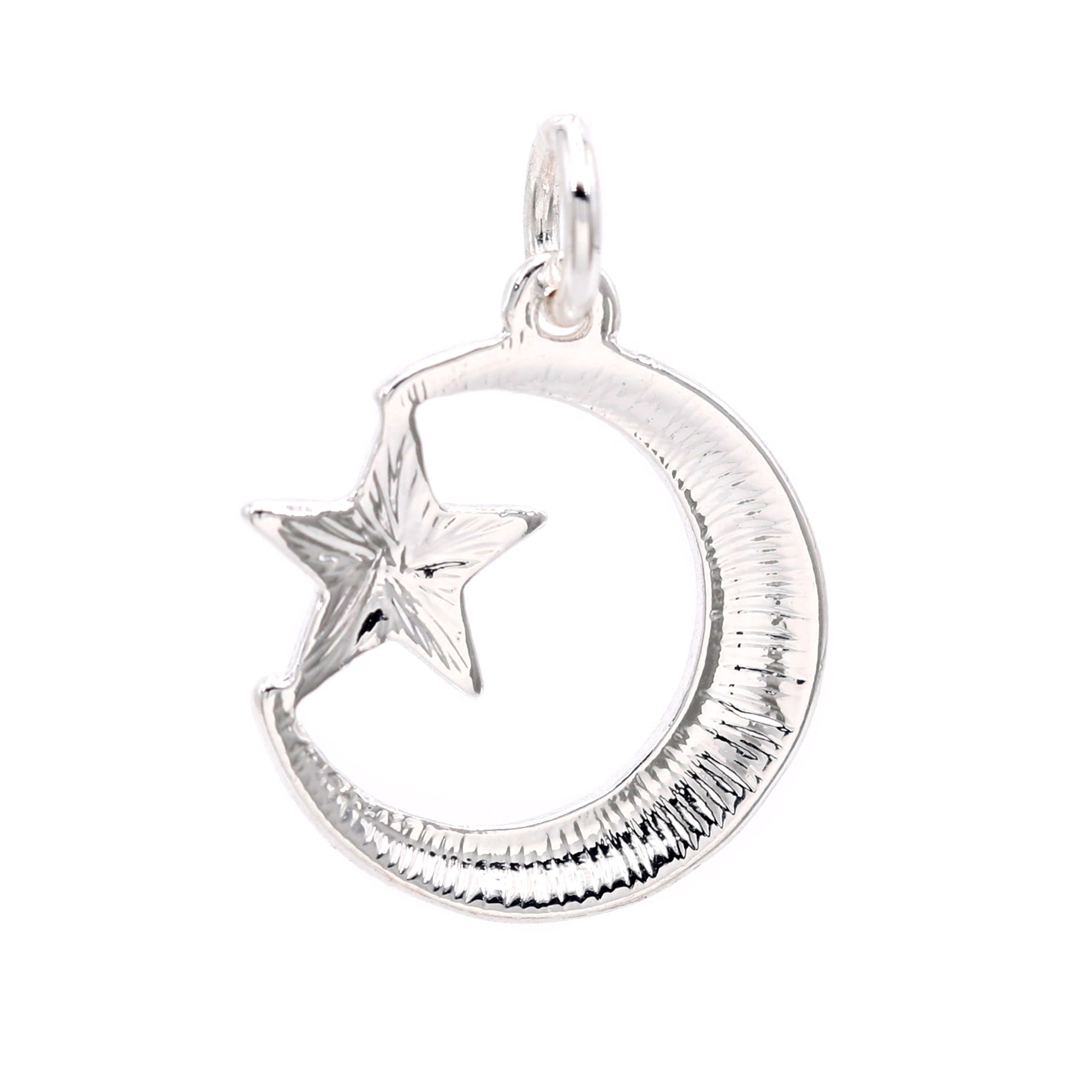 12 Pack: Silver Plated Star &#x26; Moon Charm by Bead Landing&#x2122;