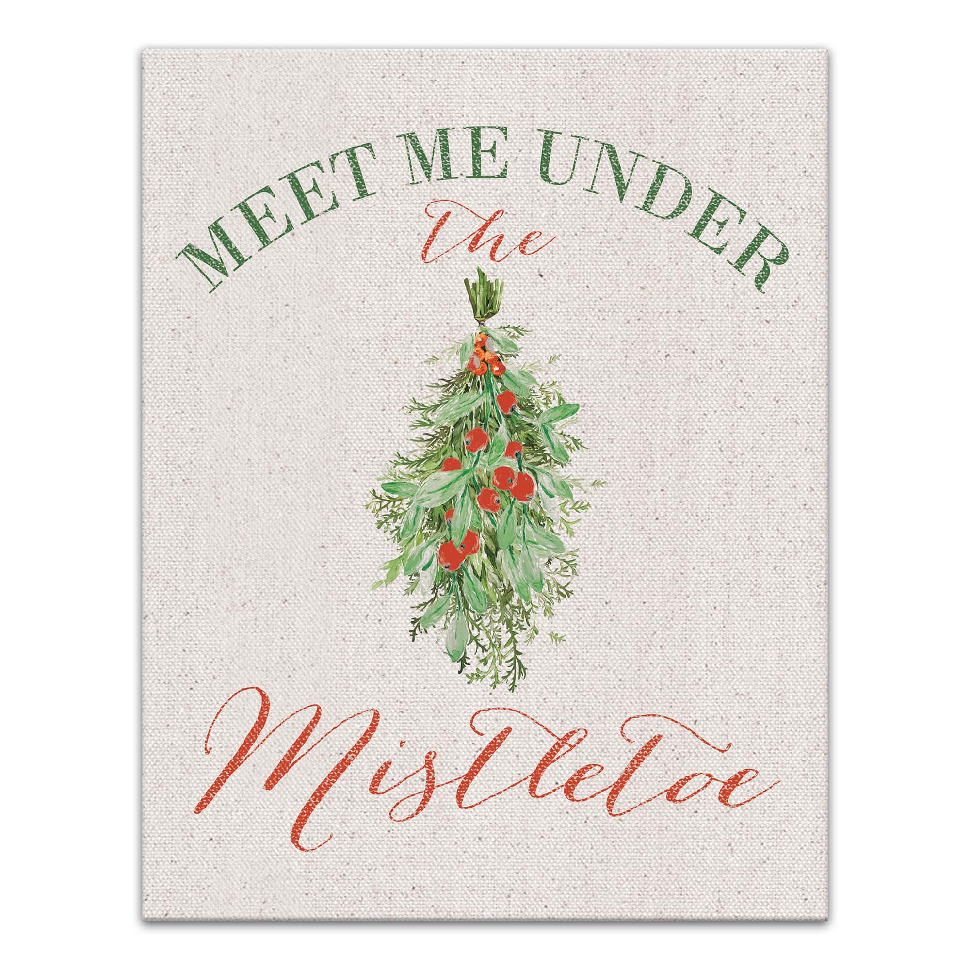 Meet Under Mistletoe 11x14 Canvas Wall Art