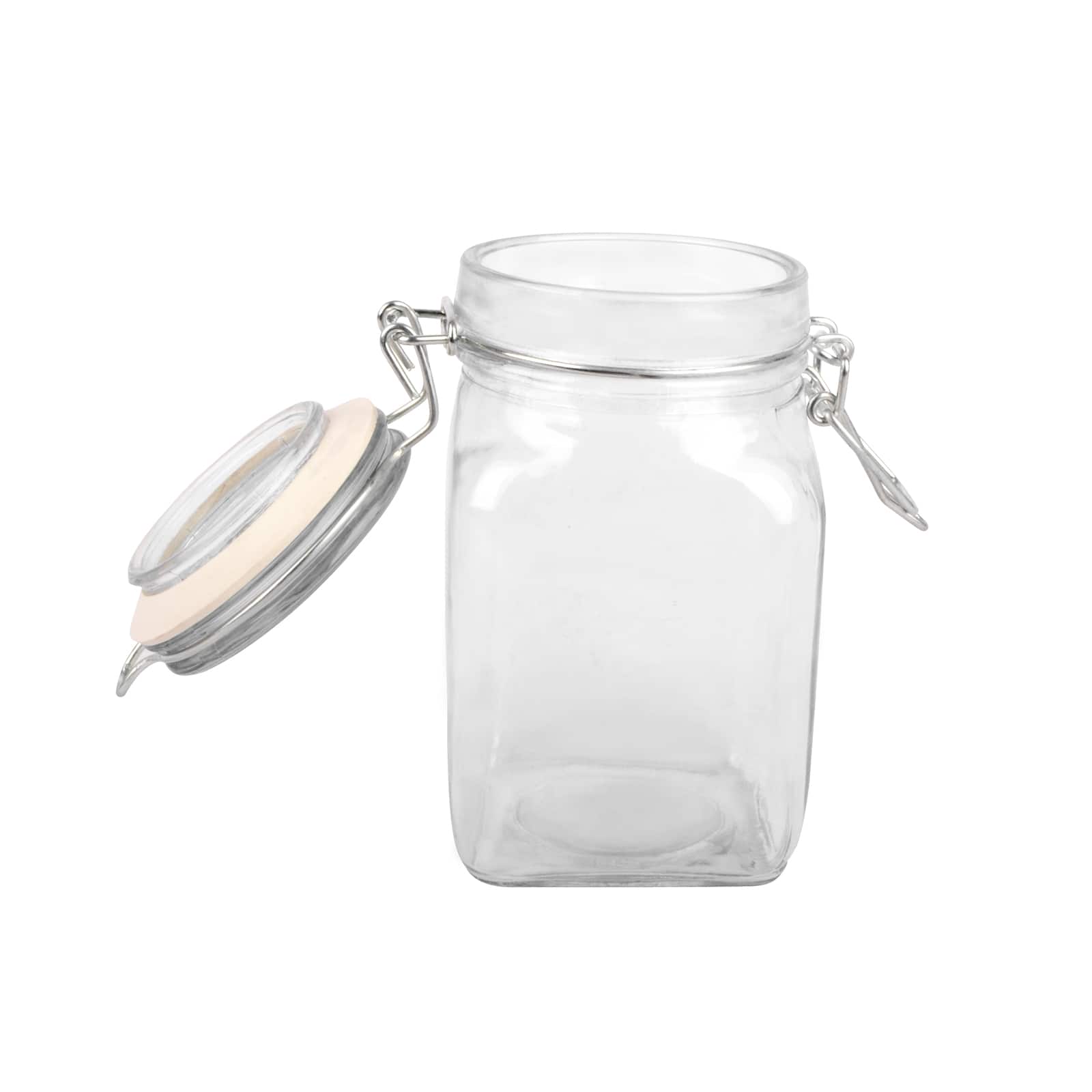 Square Glass Jar with Latch by Ashland&#xAE;