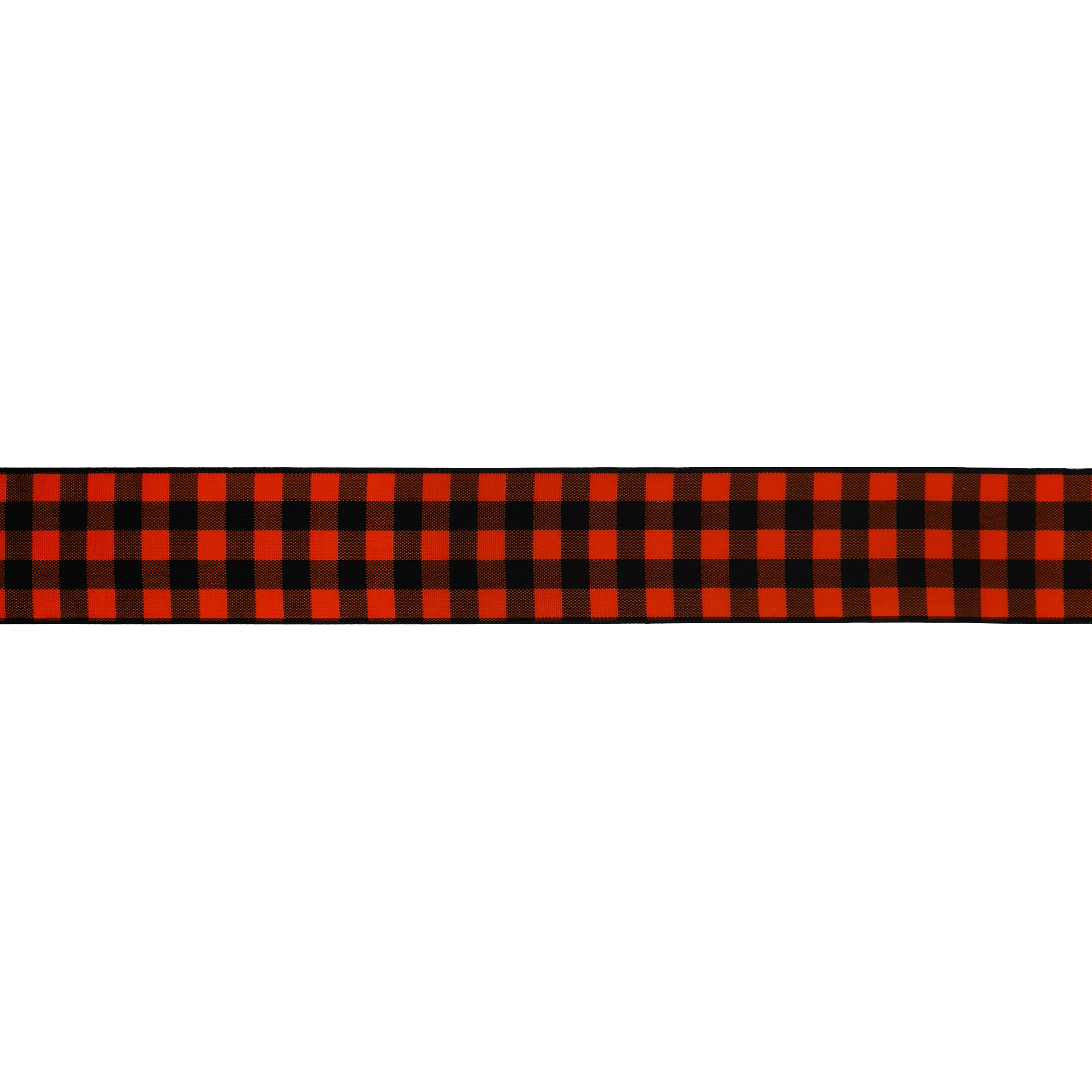 1.5&#x22; x 10yd. Black &#x26; Orange Gingham Wired Ribbon by Celebrate It&#xAE; Halloween