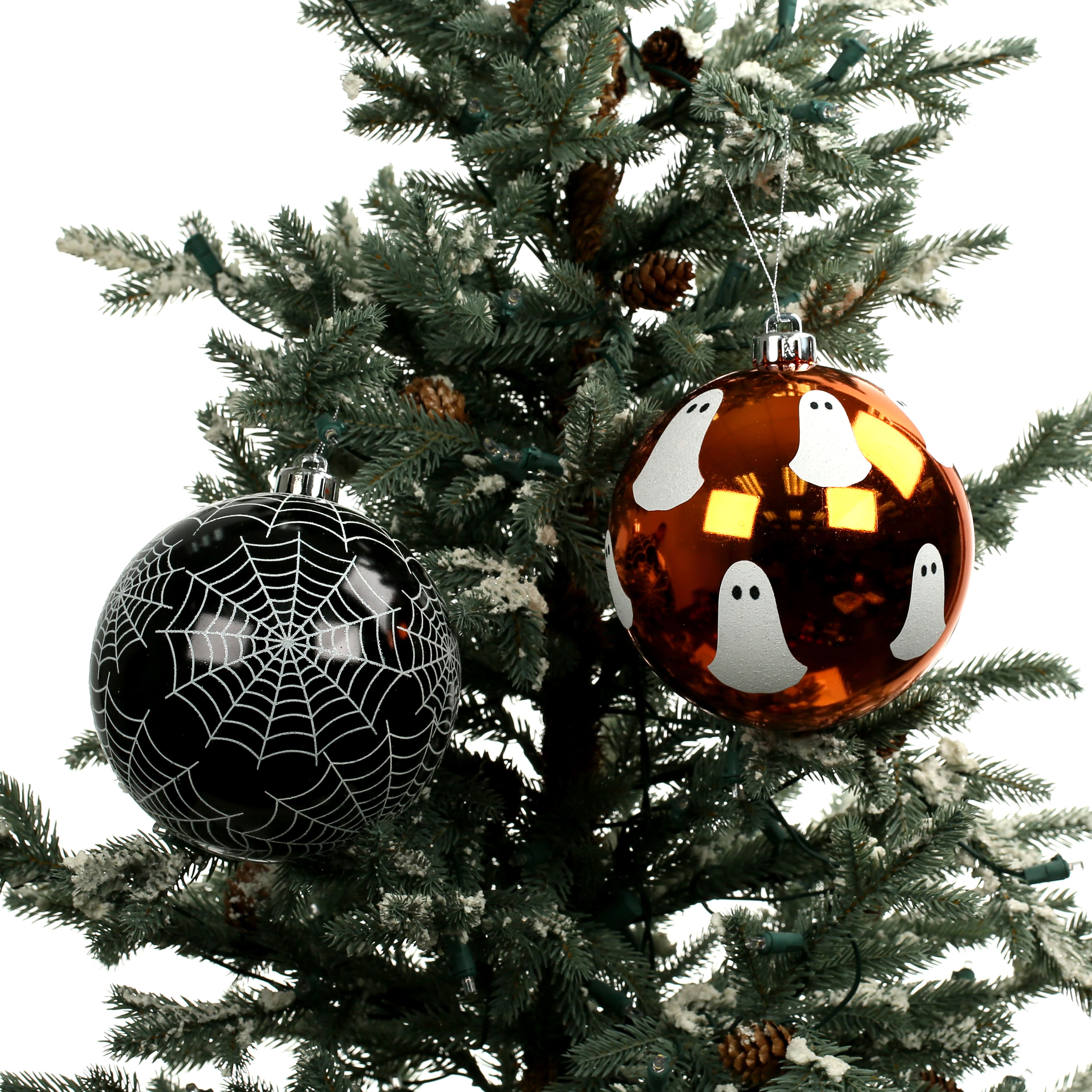 6&#x22; Ghost &#x26; Spiderweb Ball Ornament Set by Ashland&#xAE;