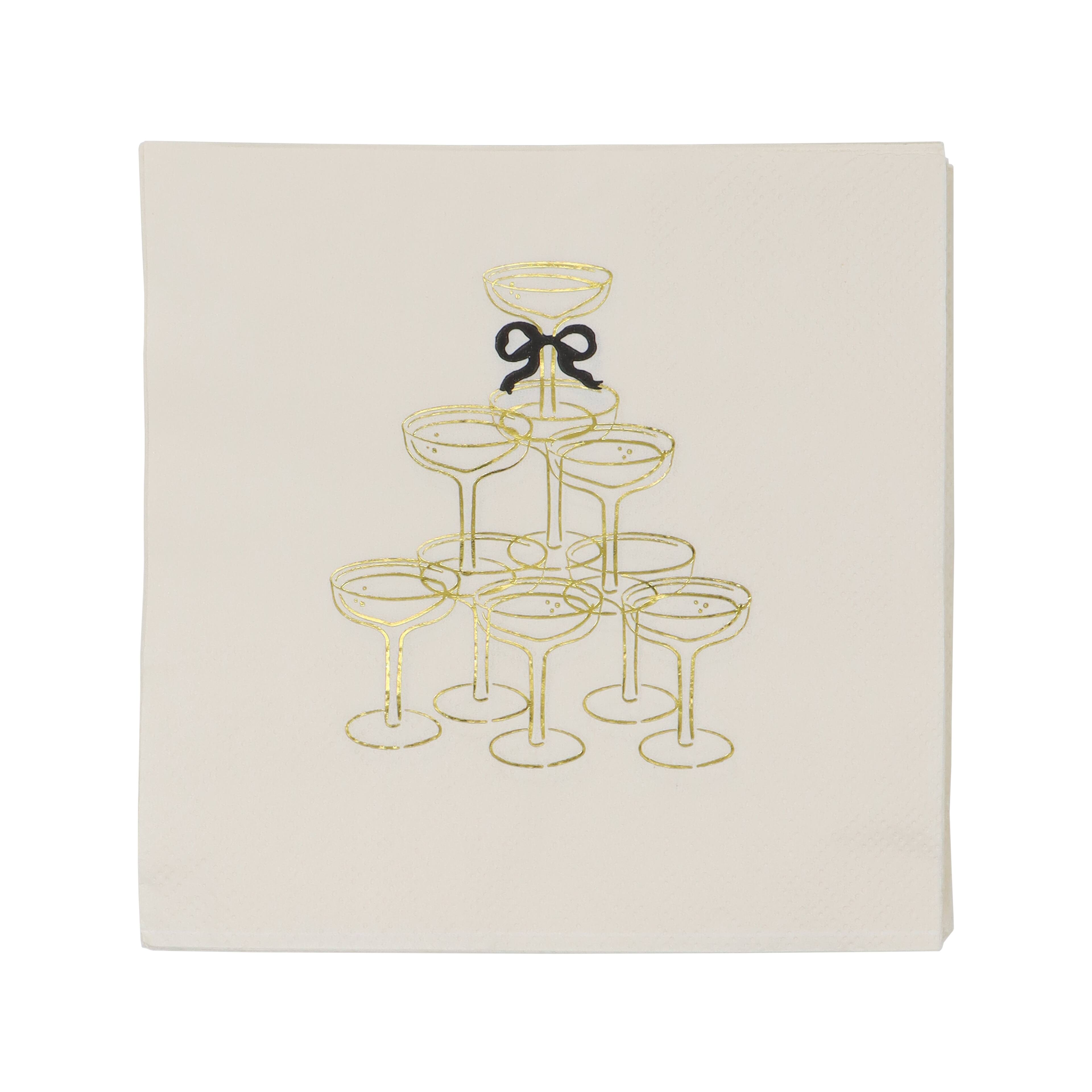 24 Packs: 20 ct. (480 total) Champagne Tower Beverage Napkins by Celebrate It™
