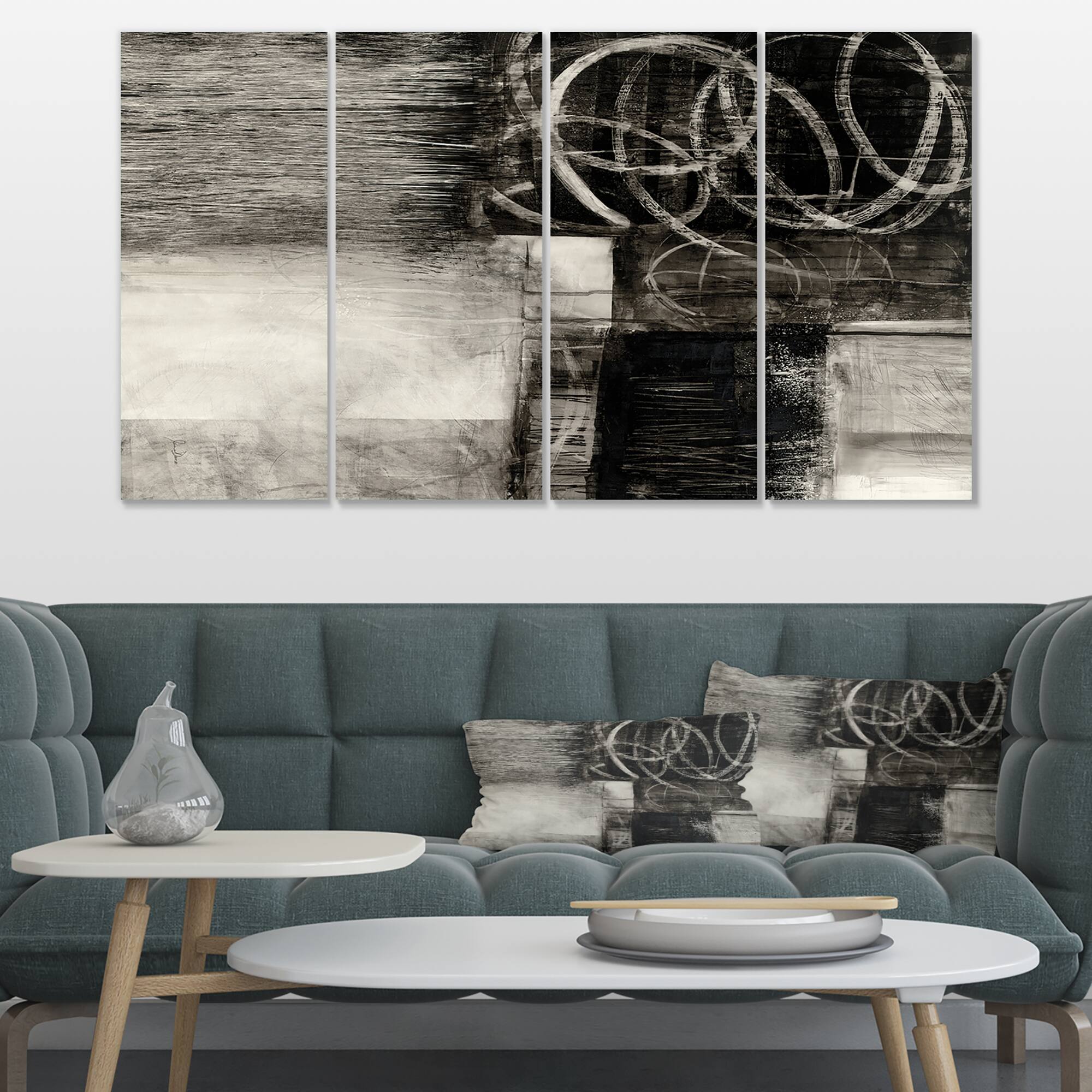 Designart - A Geometric Day I - Mid-Century Modern Gallery-wrapped Canvas