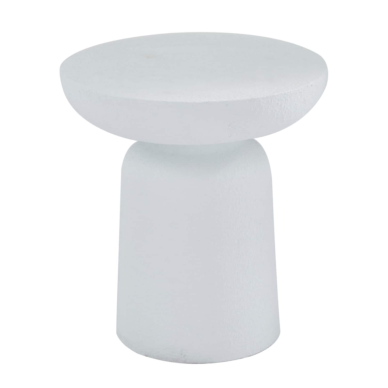 White Contemporary Garden Stool, 17" x 17" x 18"