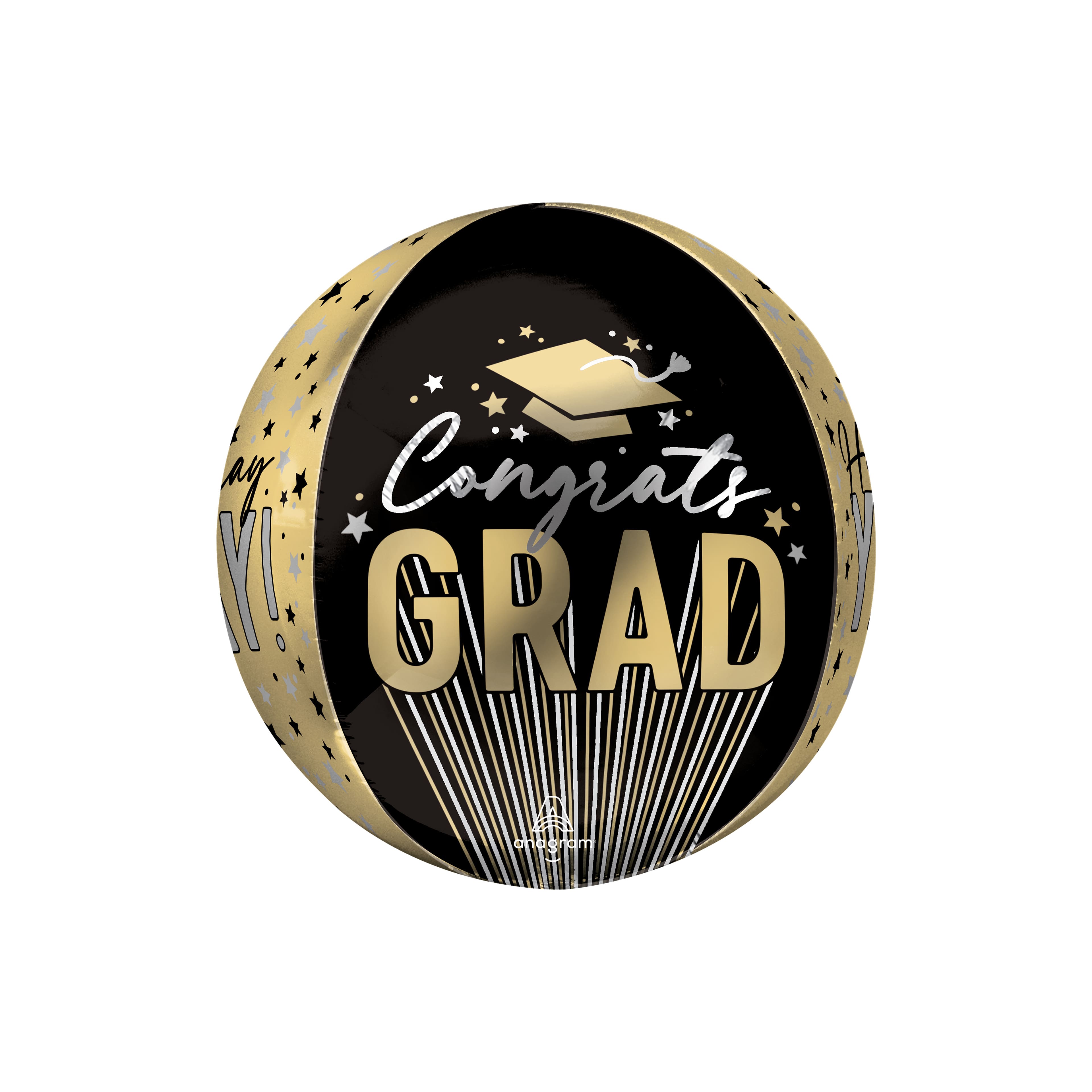 16&#x22; Stripes on Stripes Grad Foil Balloon