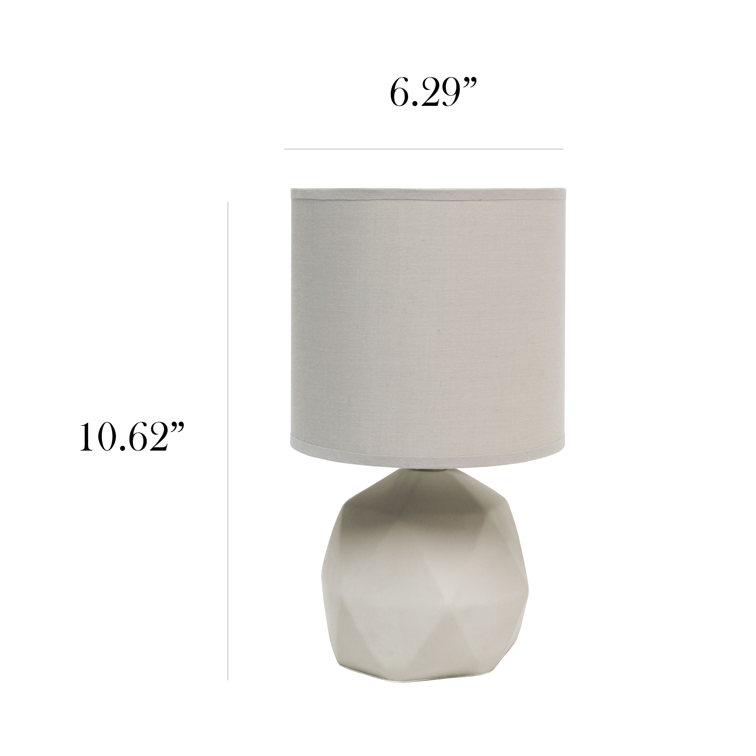 Simple Designs 10.6&#x22; Geometric Concrete Lamp
