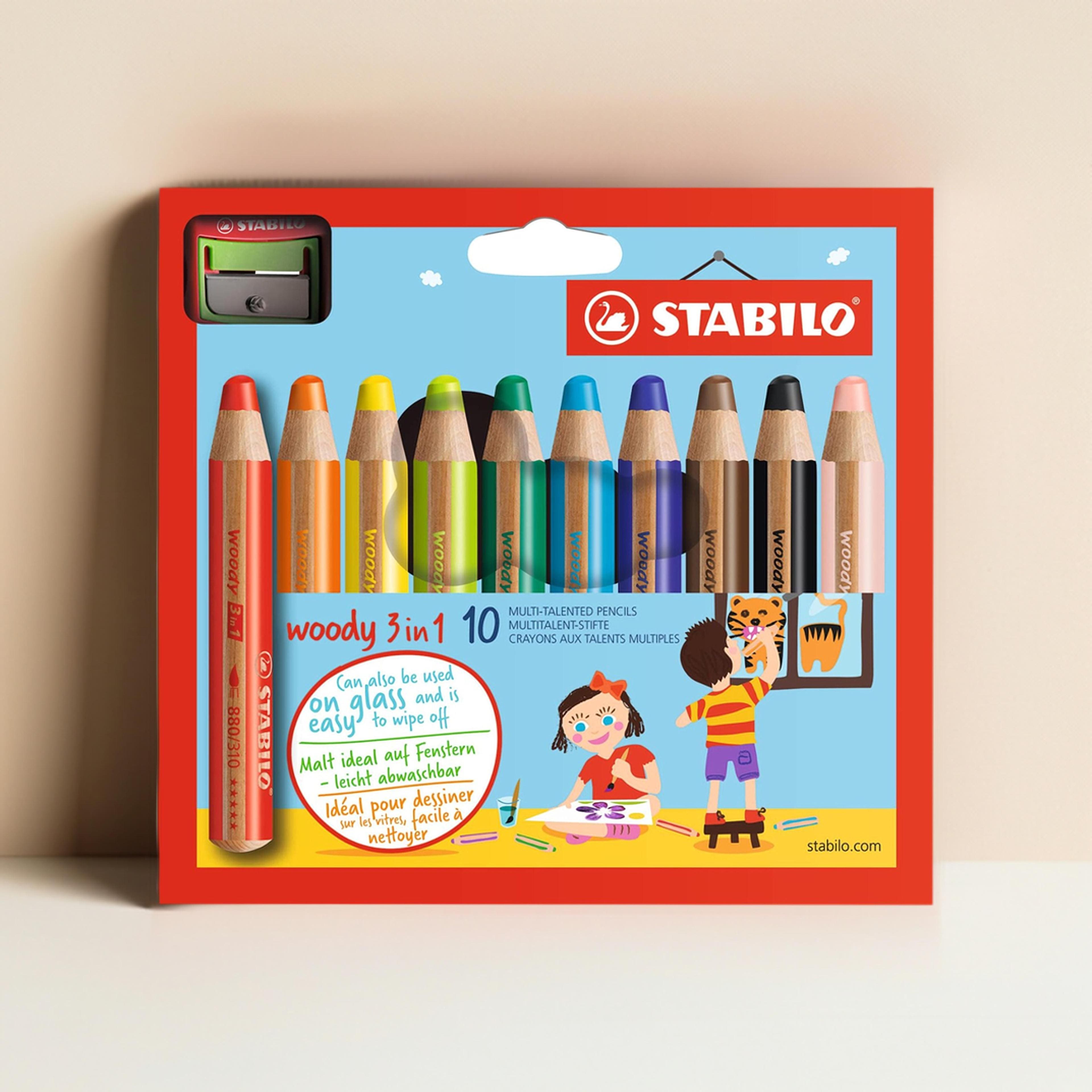 STABILO Woody 3-in-1 Set, 10 Colors