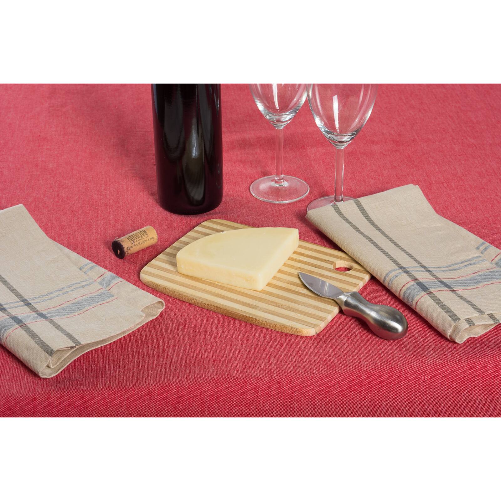 Tango Red French Chambray Tablecloth 60" x 84"