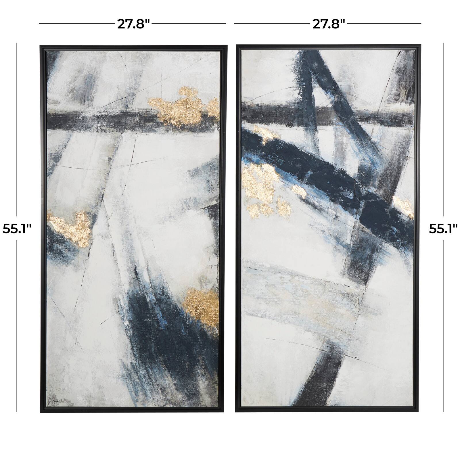 Abstract Light Gray Lines Framed Wall Art Set