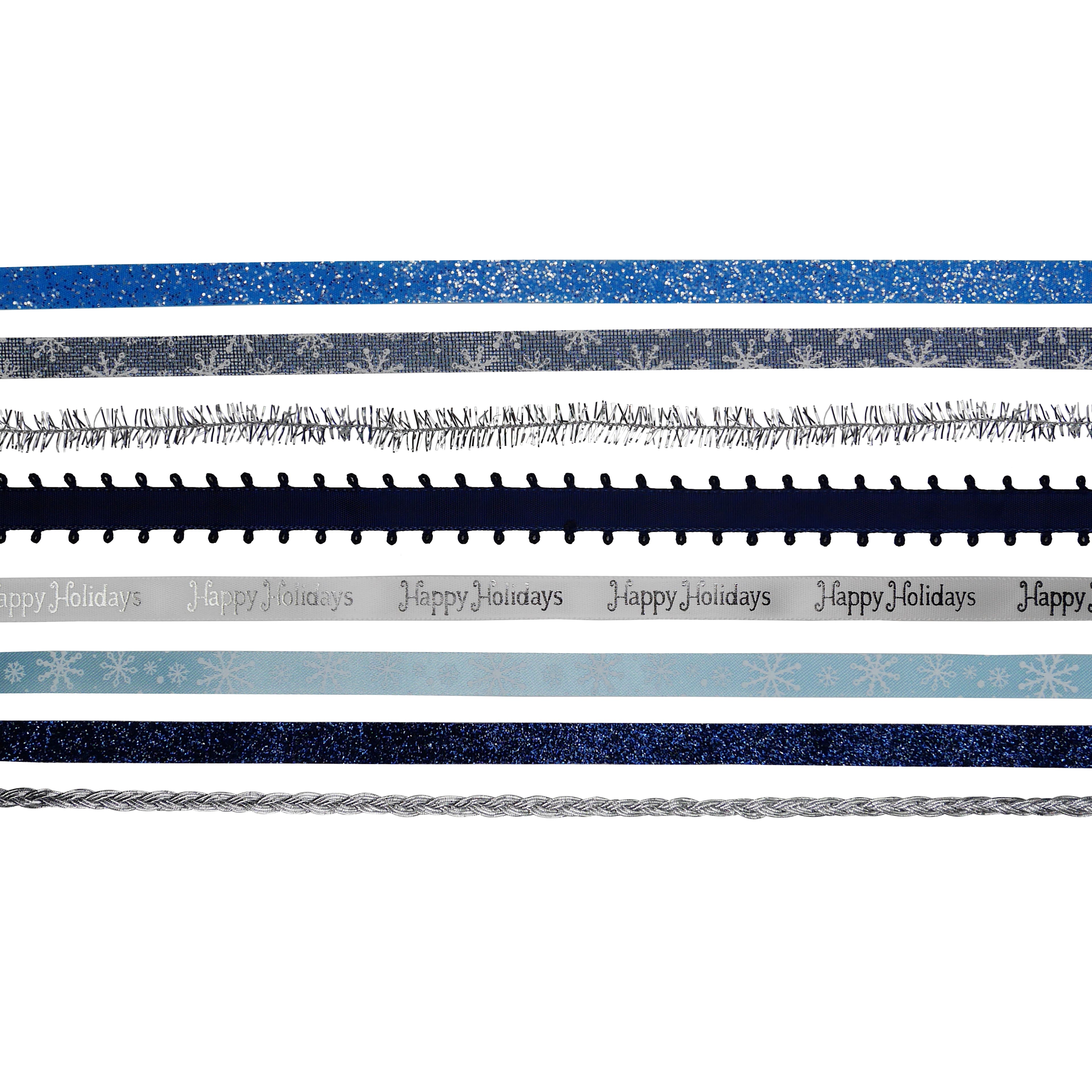 Blue &#x26; Silver Christmas Value Pack Ribbon by Celebrate It&#xAE;