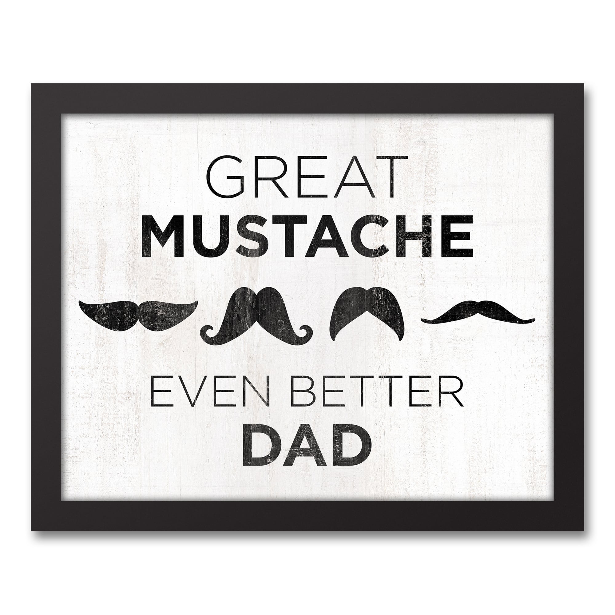 Great Mustache Dad Black Framed Canvas