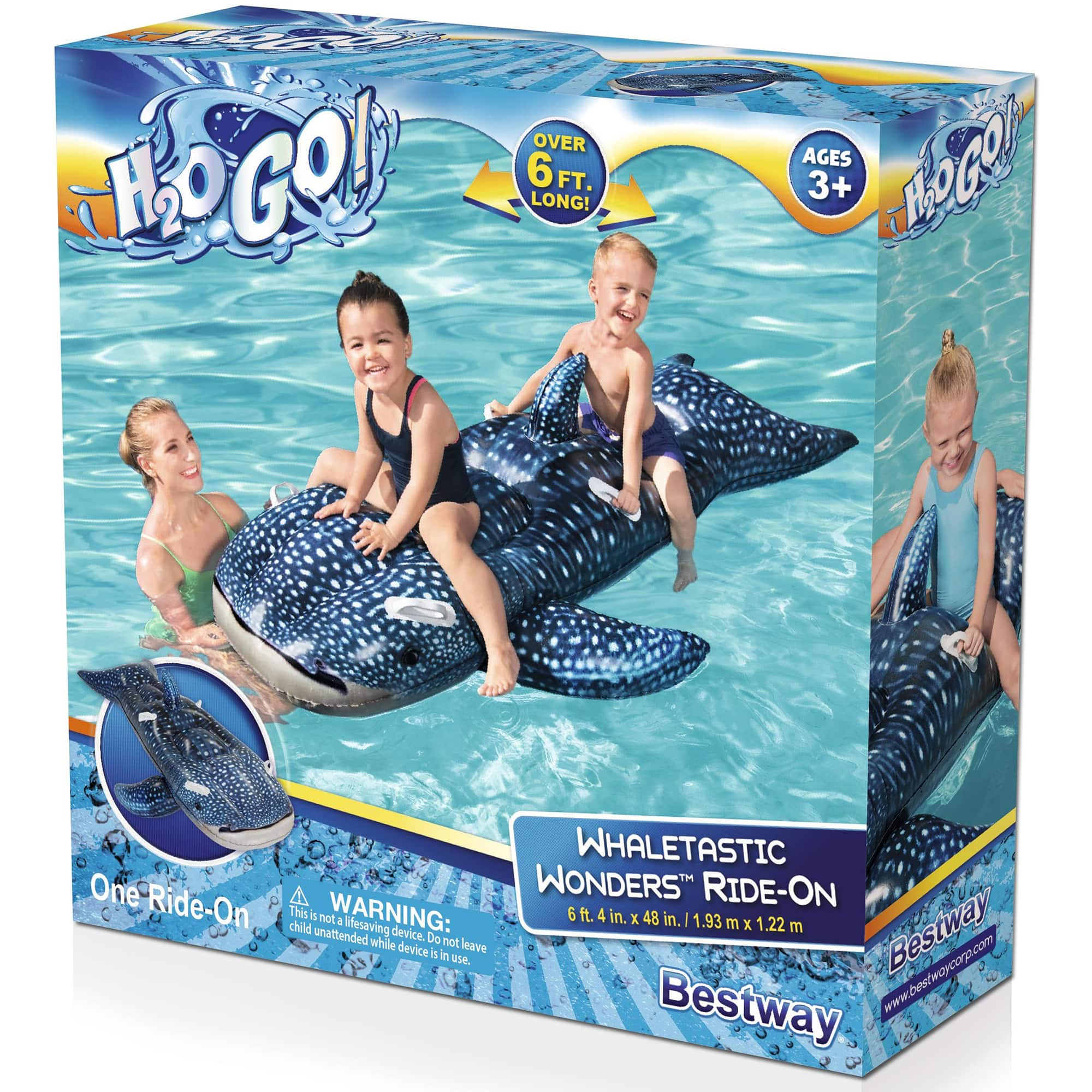 Bestway H2OGO! 6.5ft. Whaletastic Wonders Inflatable Ride-On