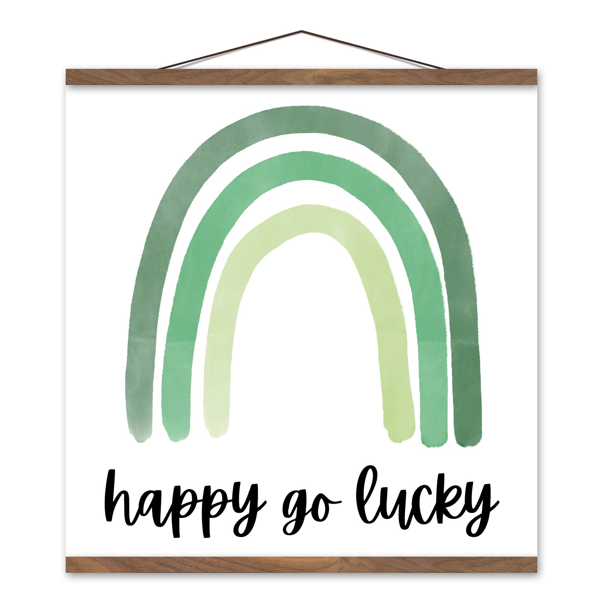 Happy Go Lucky 20 x 20 Teak Hanging Canvas