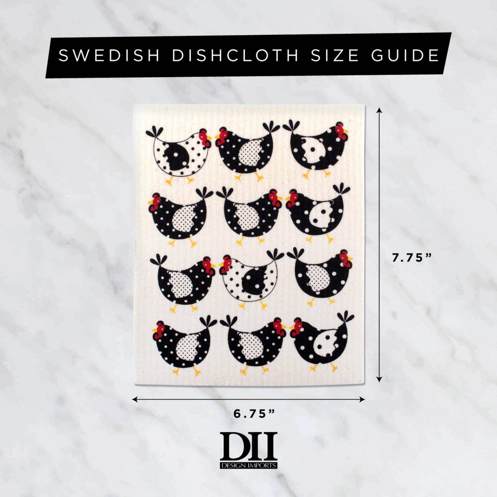DII® Chickens Swedish Dishcloth, 3ct.