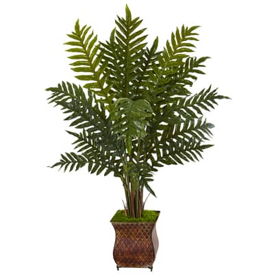 4ft. Evergreen Plant in Metal Planter | Michaels