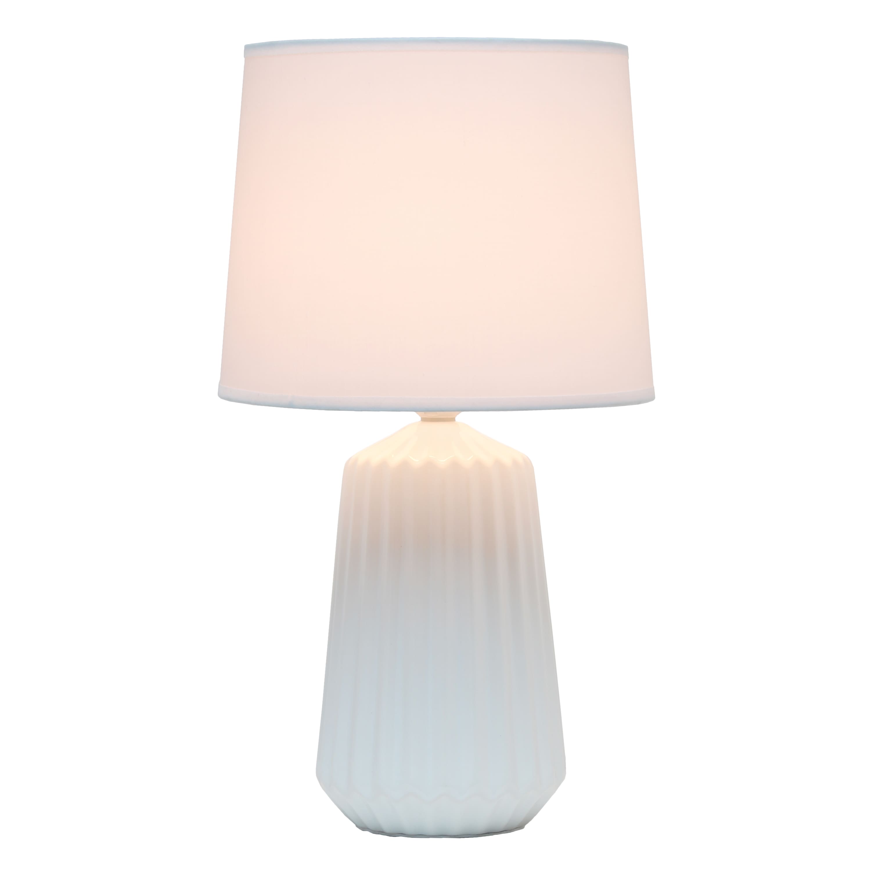 Simple Designs 17.4" Off White Pleated Base Table Lamp