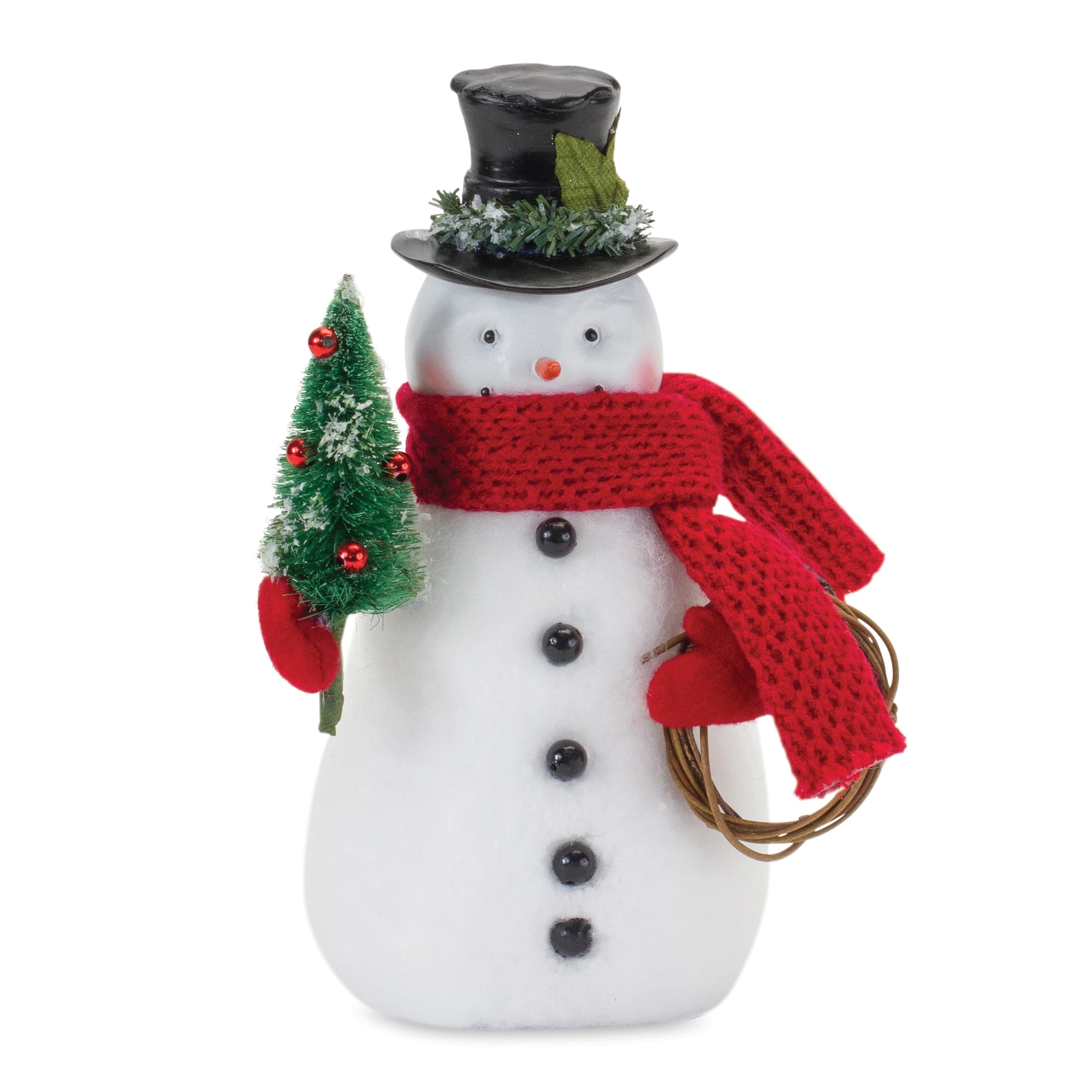 9&#x22; Snowman Figurine with Pine Tree