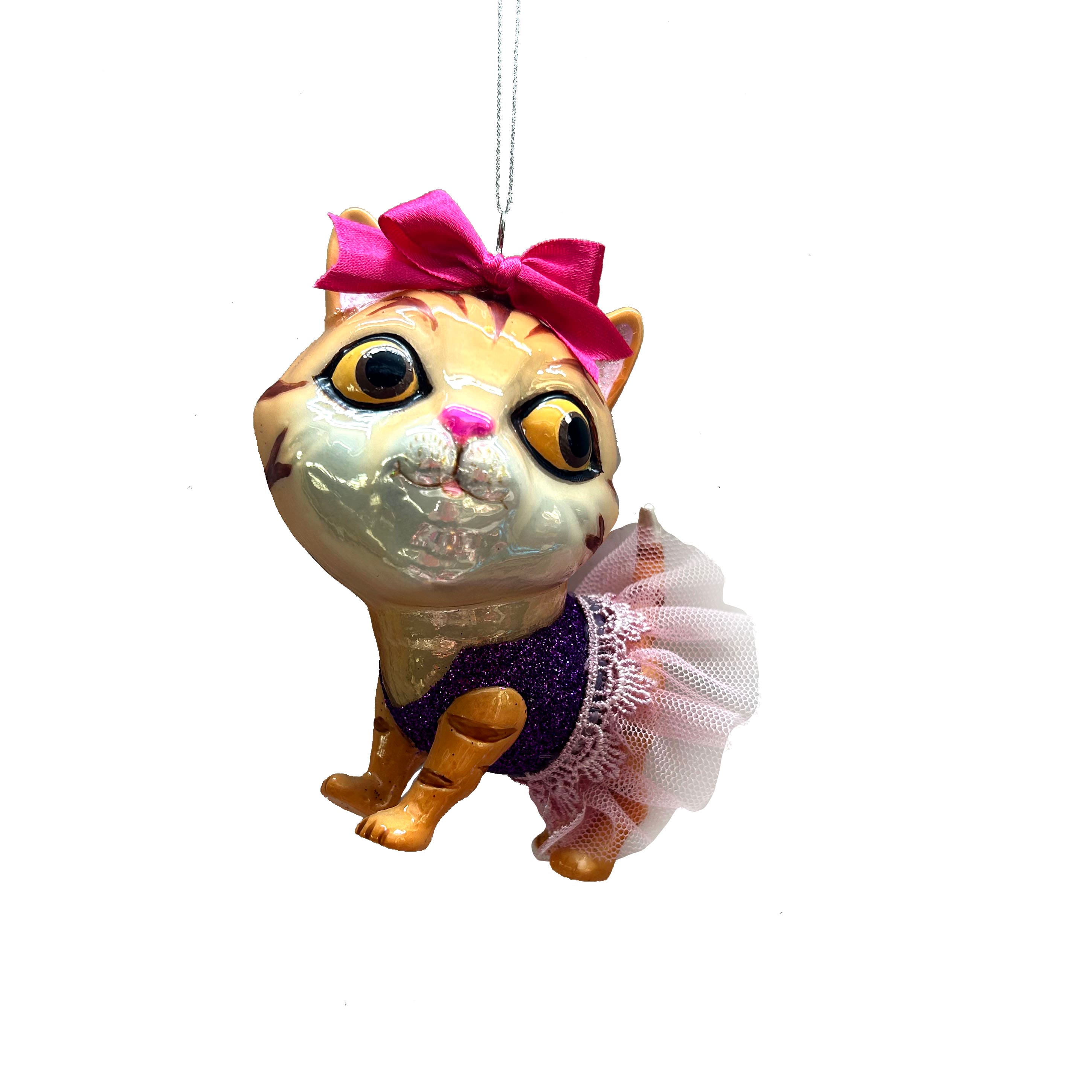 4&#x22; Ballerina Cat Glass Ornament by Ashland&#xAE;