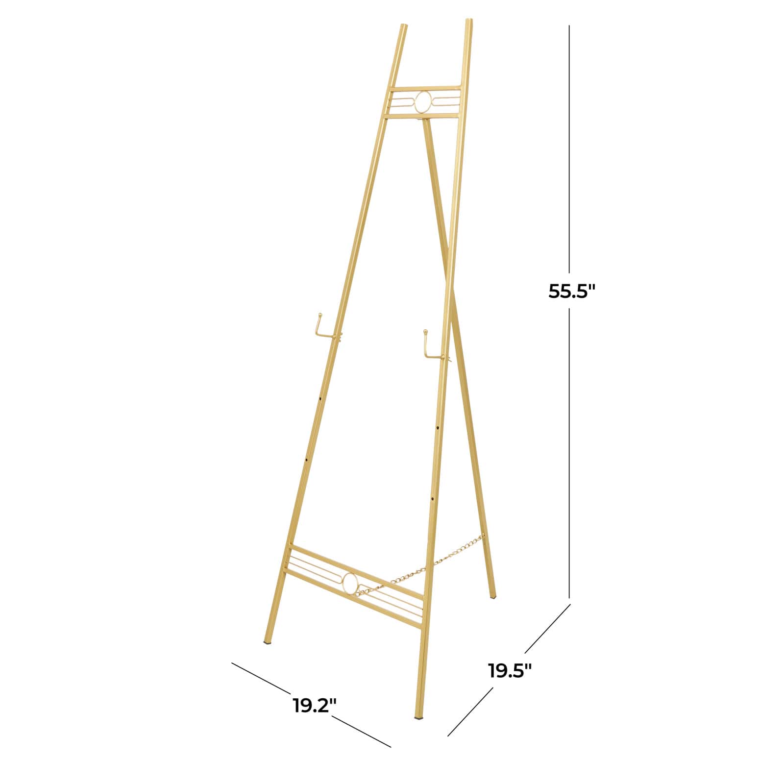 55.5" Gold Metal Geometric 3-Tier Display Easel